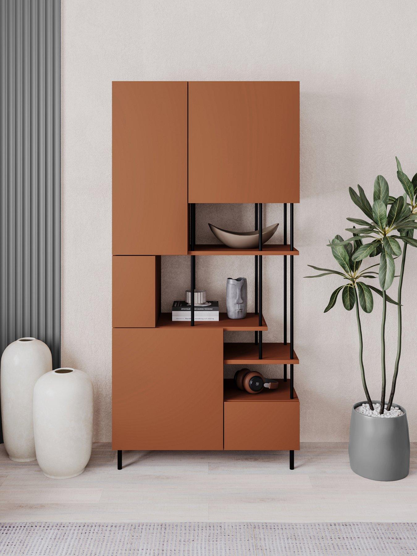 Decortie Key Bookcase / Display Cabinet - Cinnamon