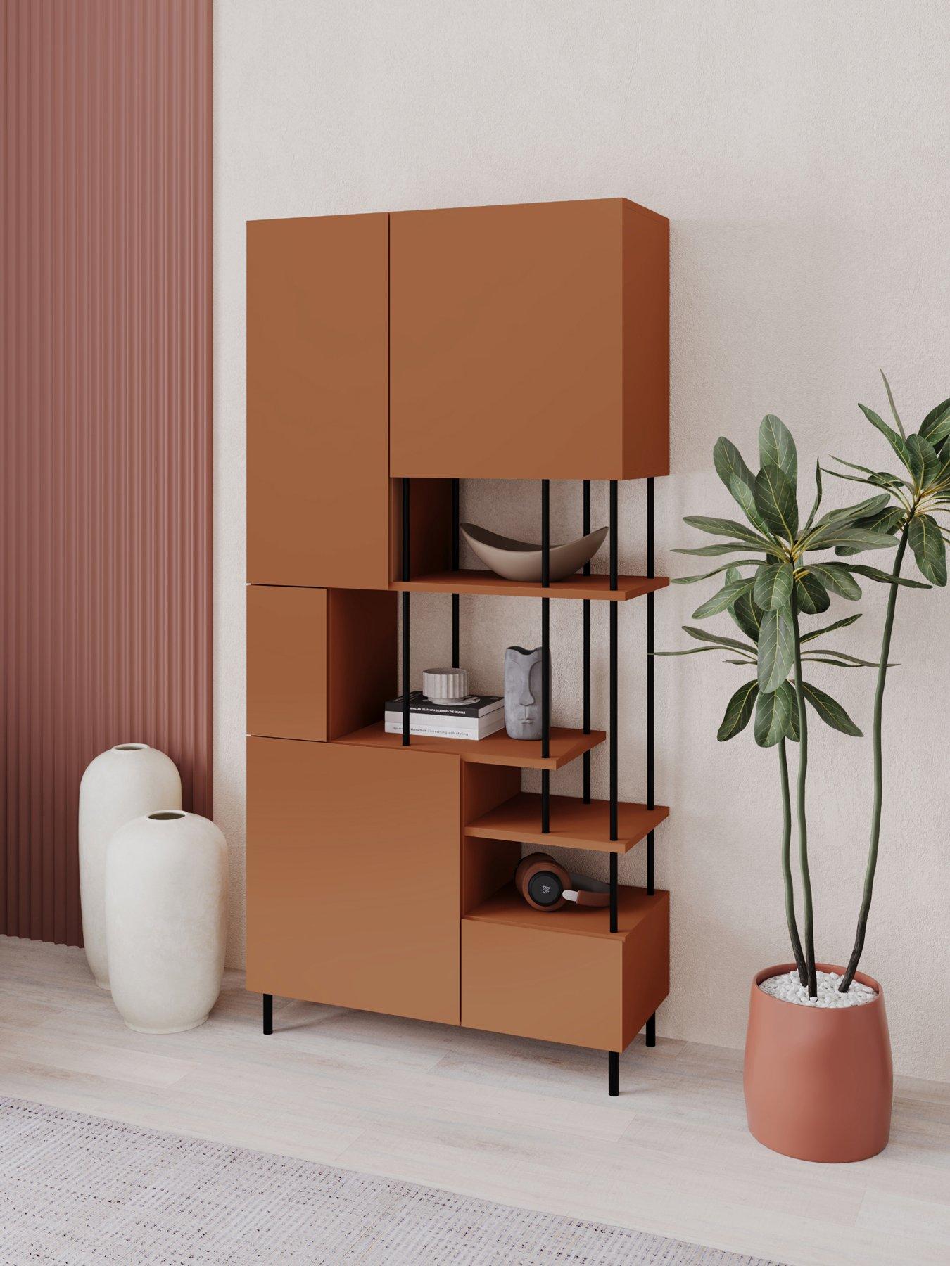 Image 3 of 7 of Decortie Key Bookcase / Display Cabinet - Cinnamon