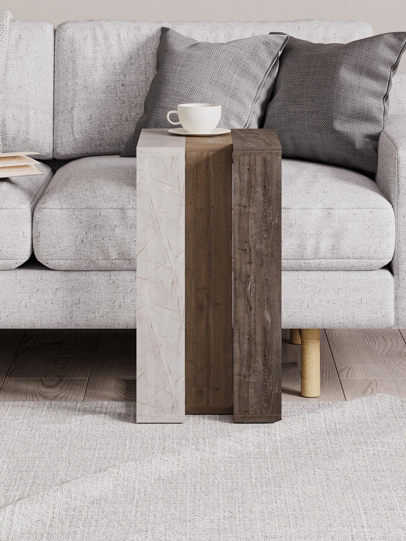 Decortie Muju C Side Table - Light Grey/brown