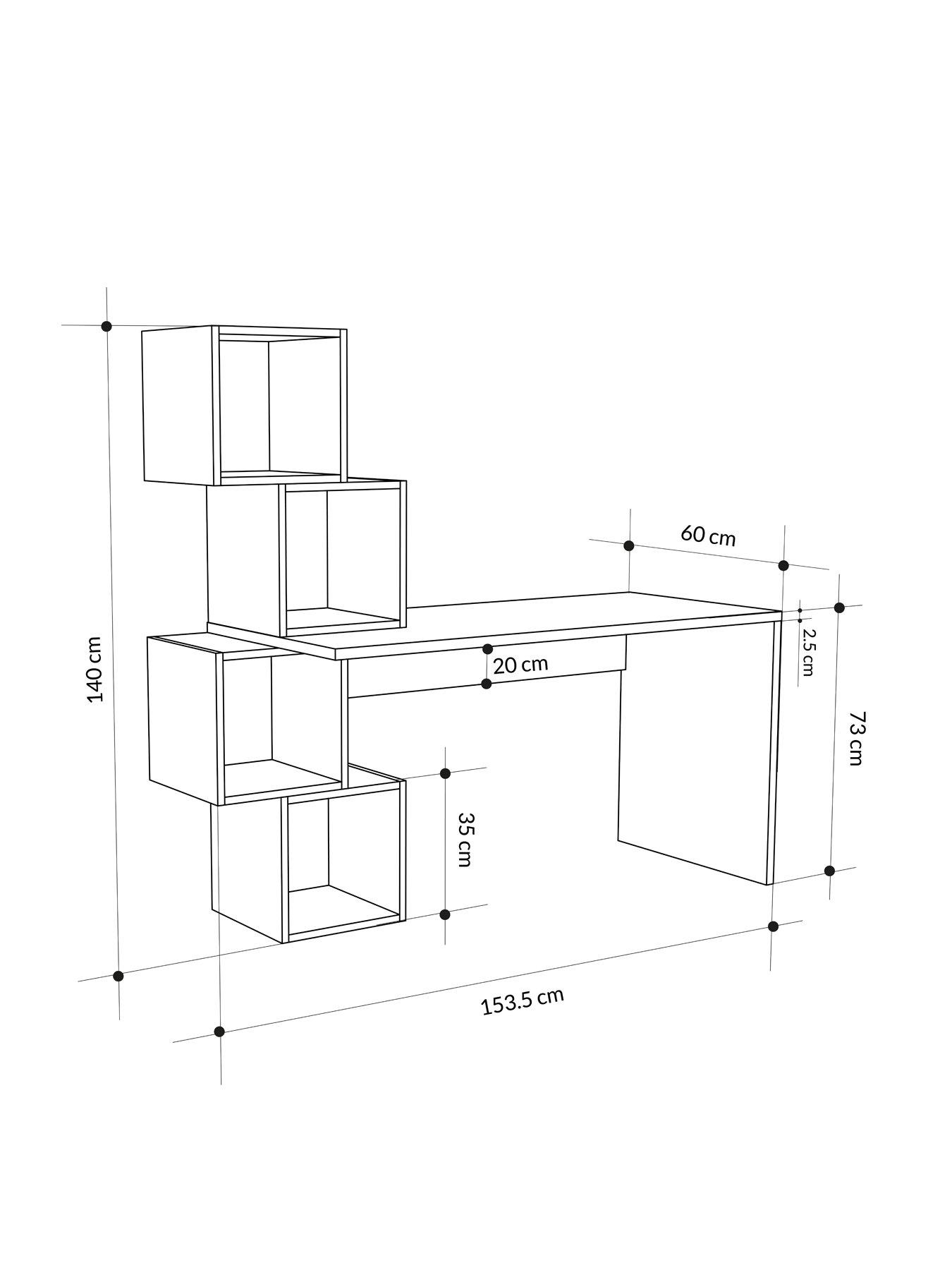 Image 5 of 6 of Decortie Balance Desk - White