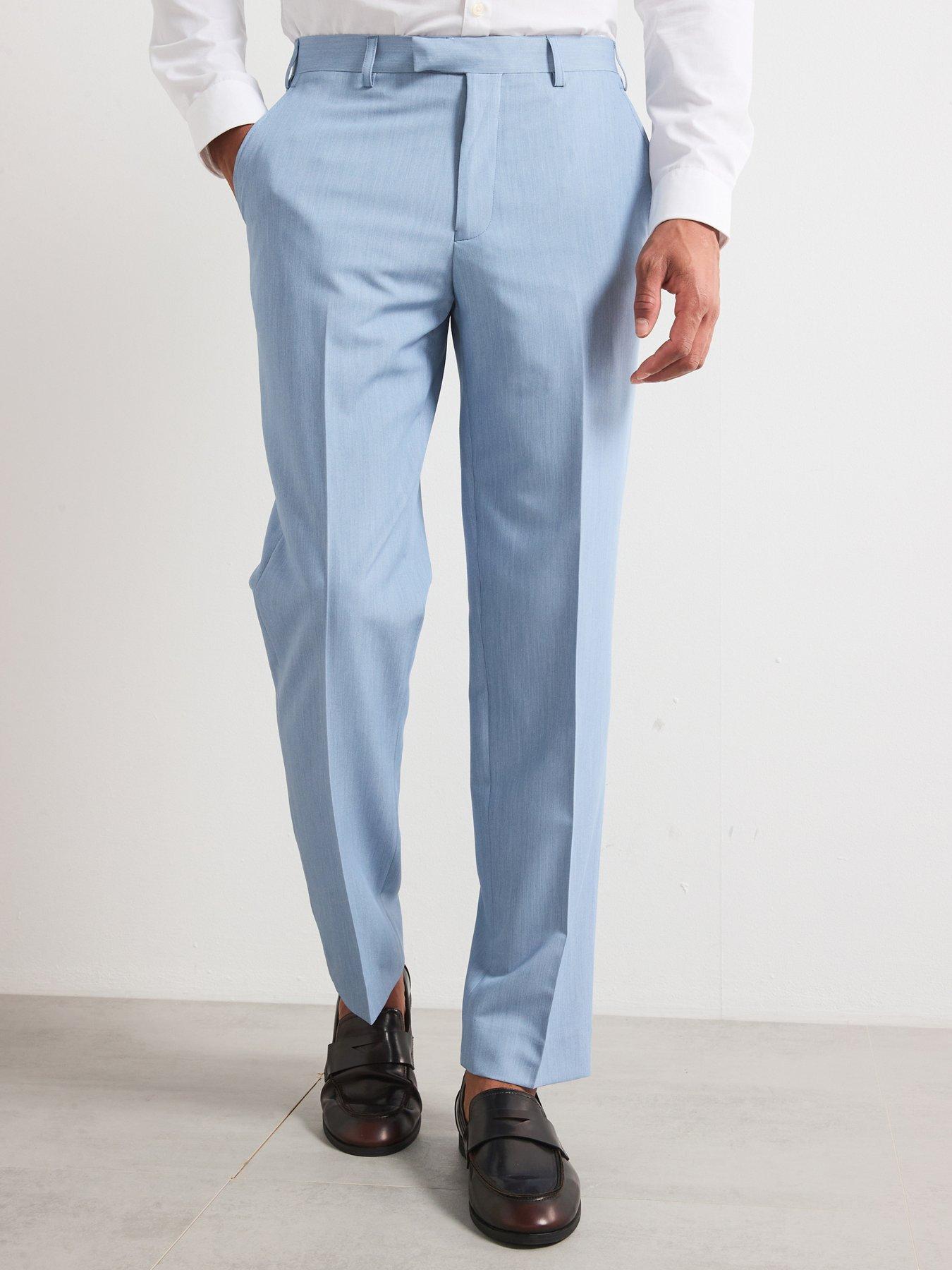Image 1 of 5 of Skopes Beckett Tailored Fit Suit Trousers - Light Blue