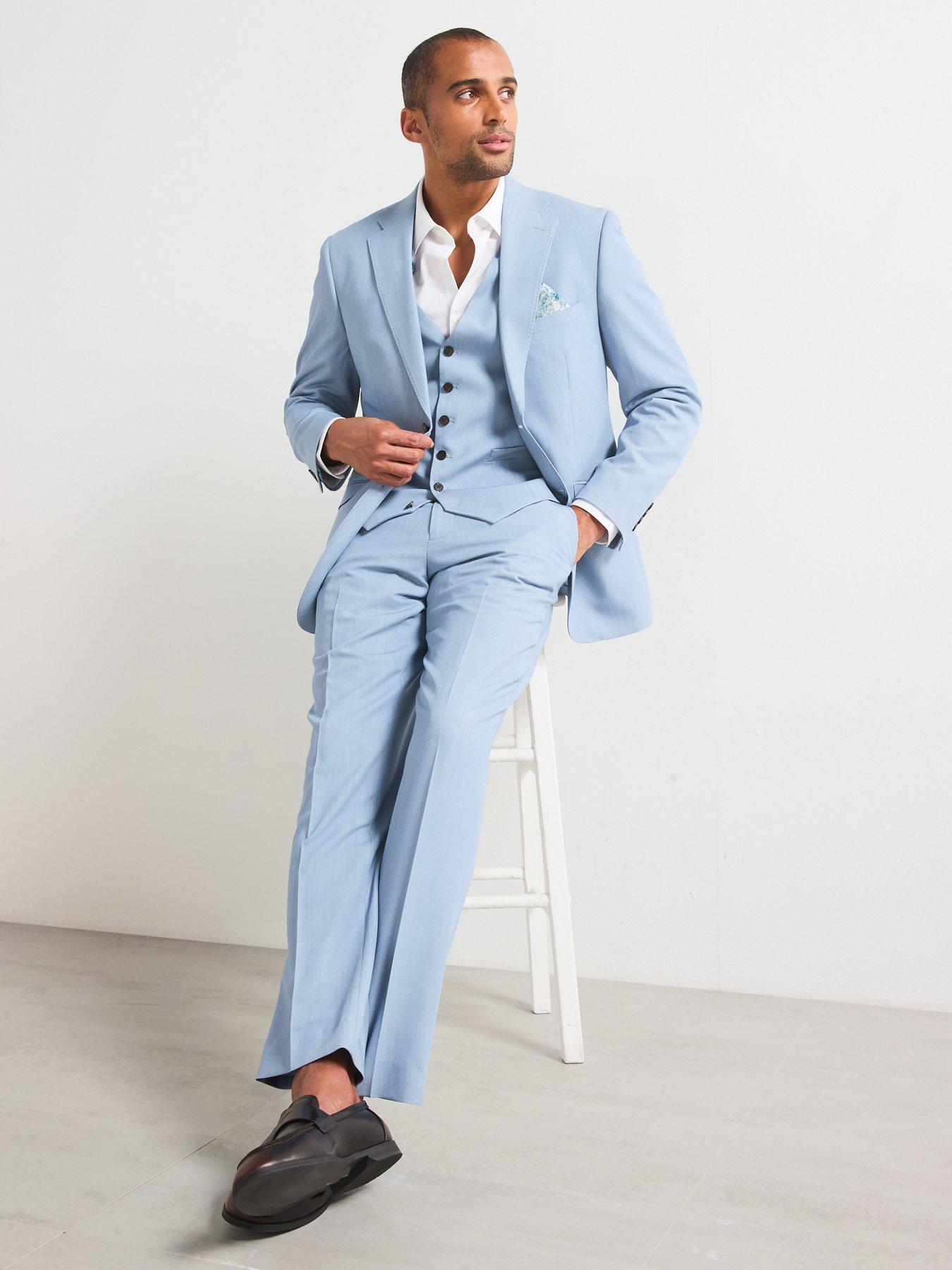 Image 4 of 5 of Skopes Beckett Tailored Fit Suit Trousers - Light Blue