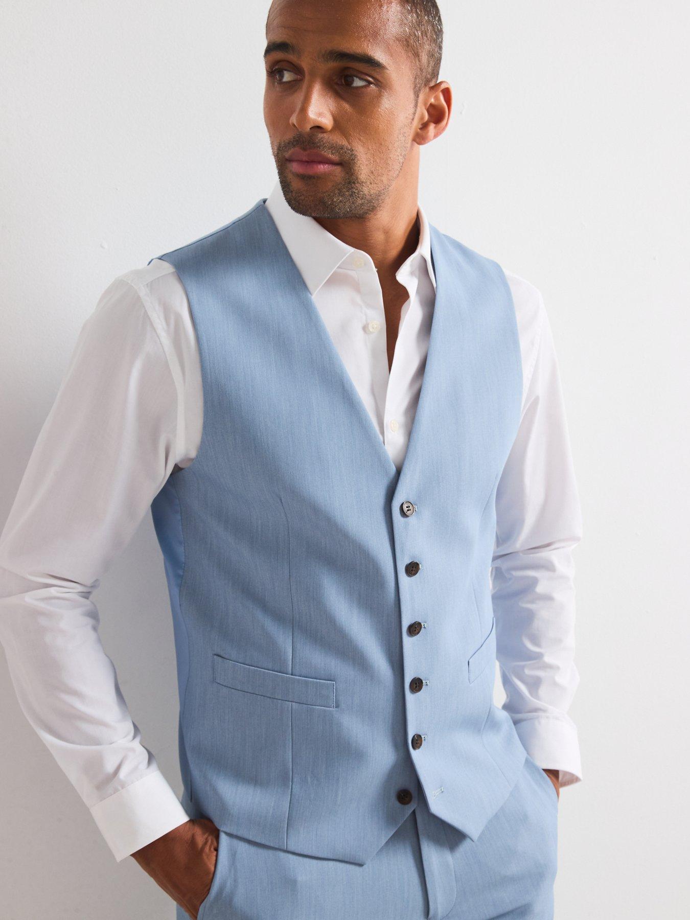 Image 6 of 6 of Skopes Beckett Standard Fit Waistcoat - Light Blue