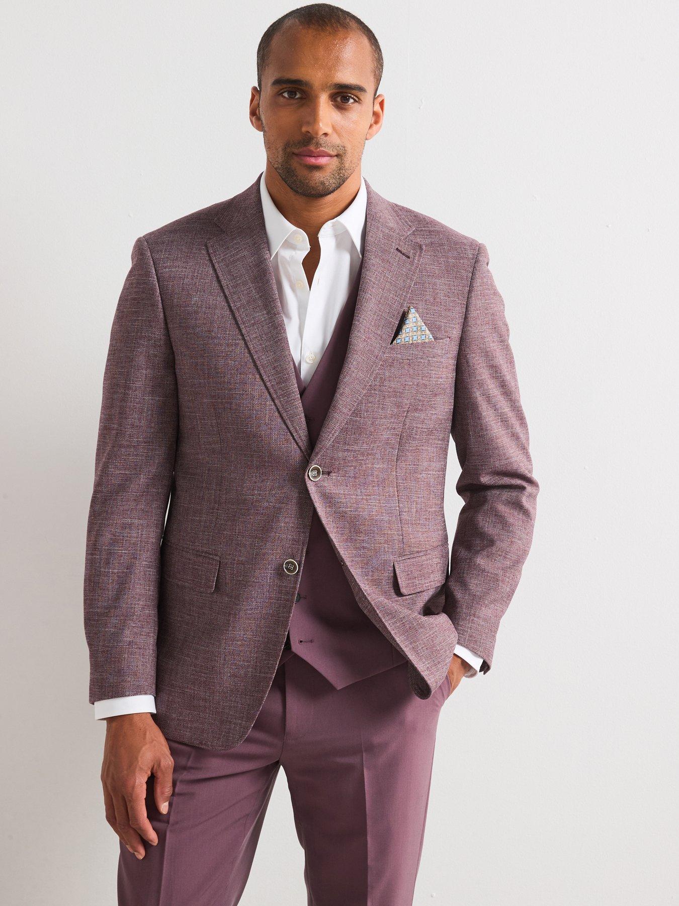undefined Jamie Tailored Fit Suit Jacket - Dark Red