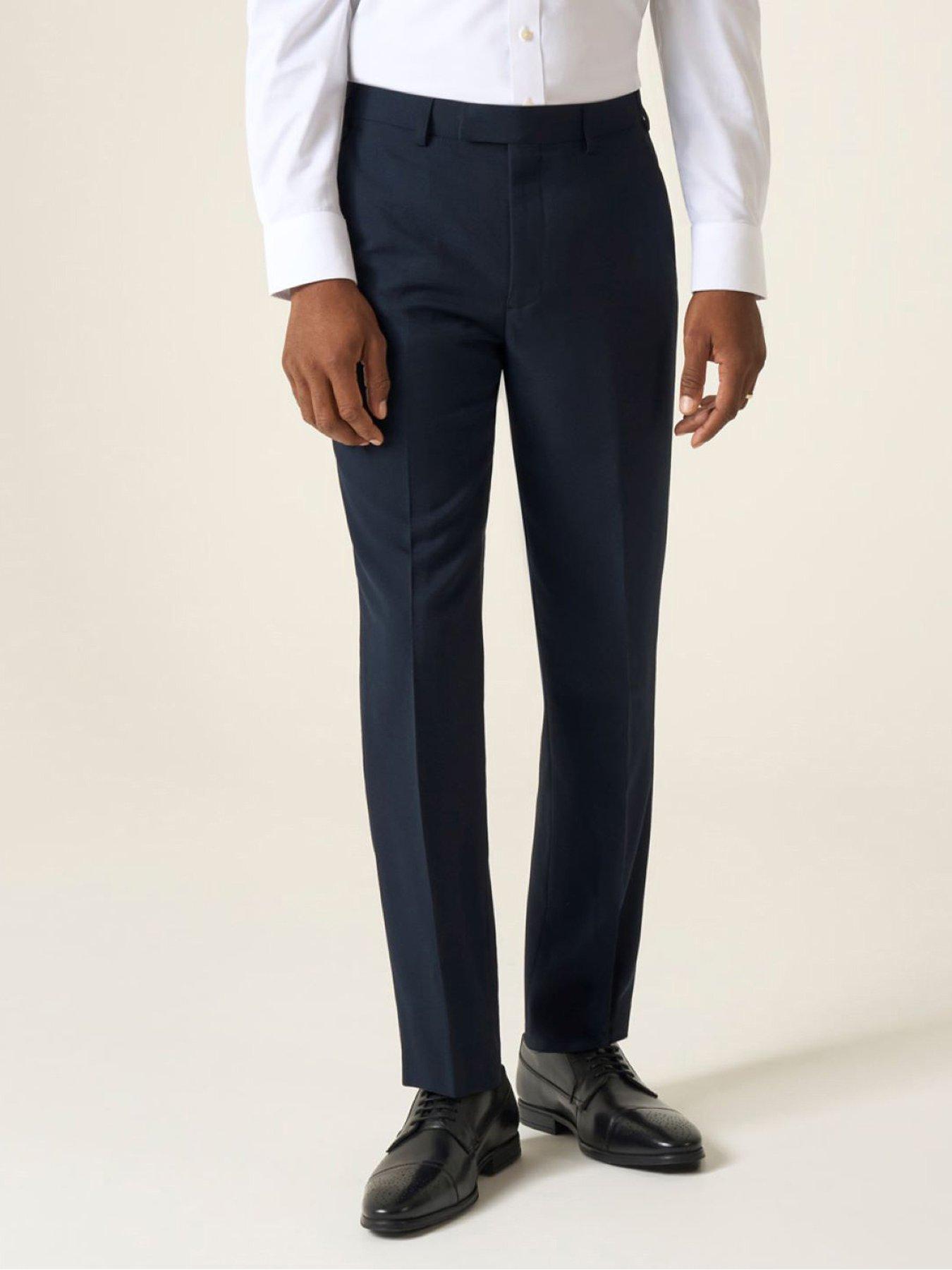 Skopes Harcourt Tailored Fit Suit Trousers, Navy, Size 44, Men