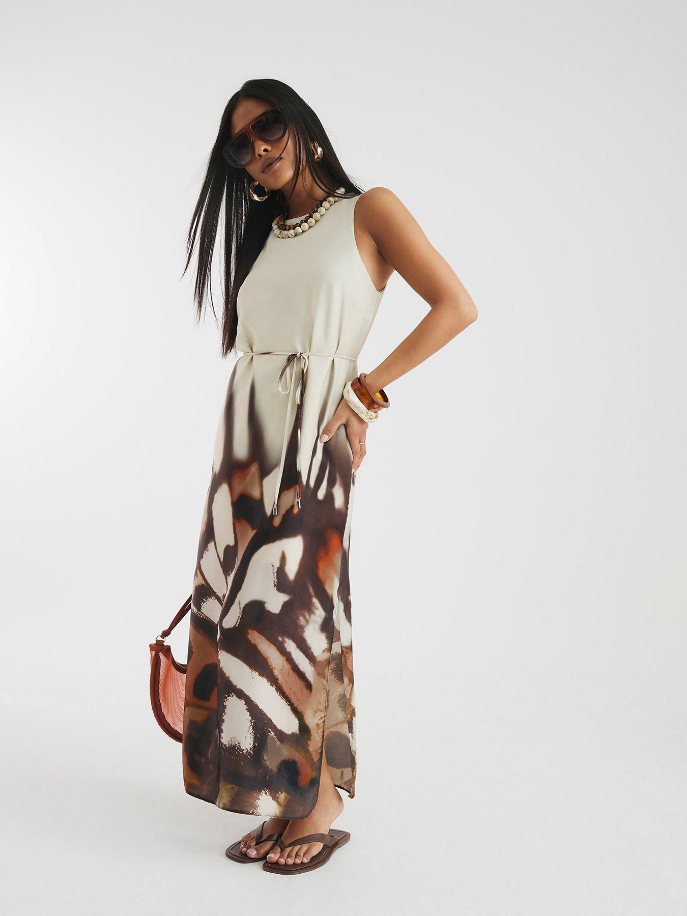 undefined Petite Racer Bias Cut Slip Dress - Cream