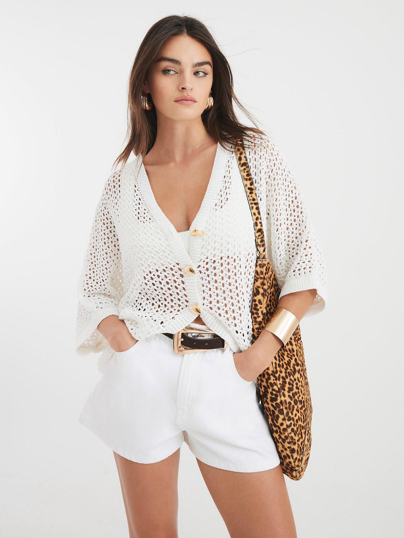 undefined Cacoon Cardigan - White