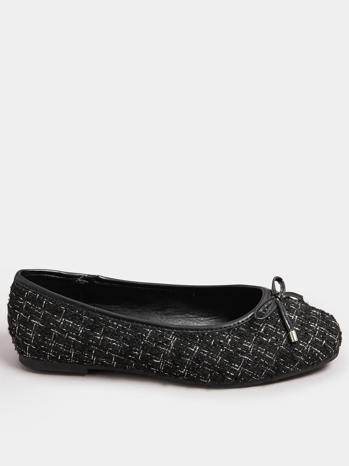 undefined Extra Wide Fit Boucle Ballet Pumps