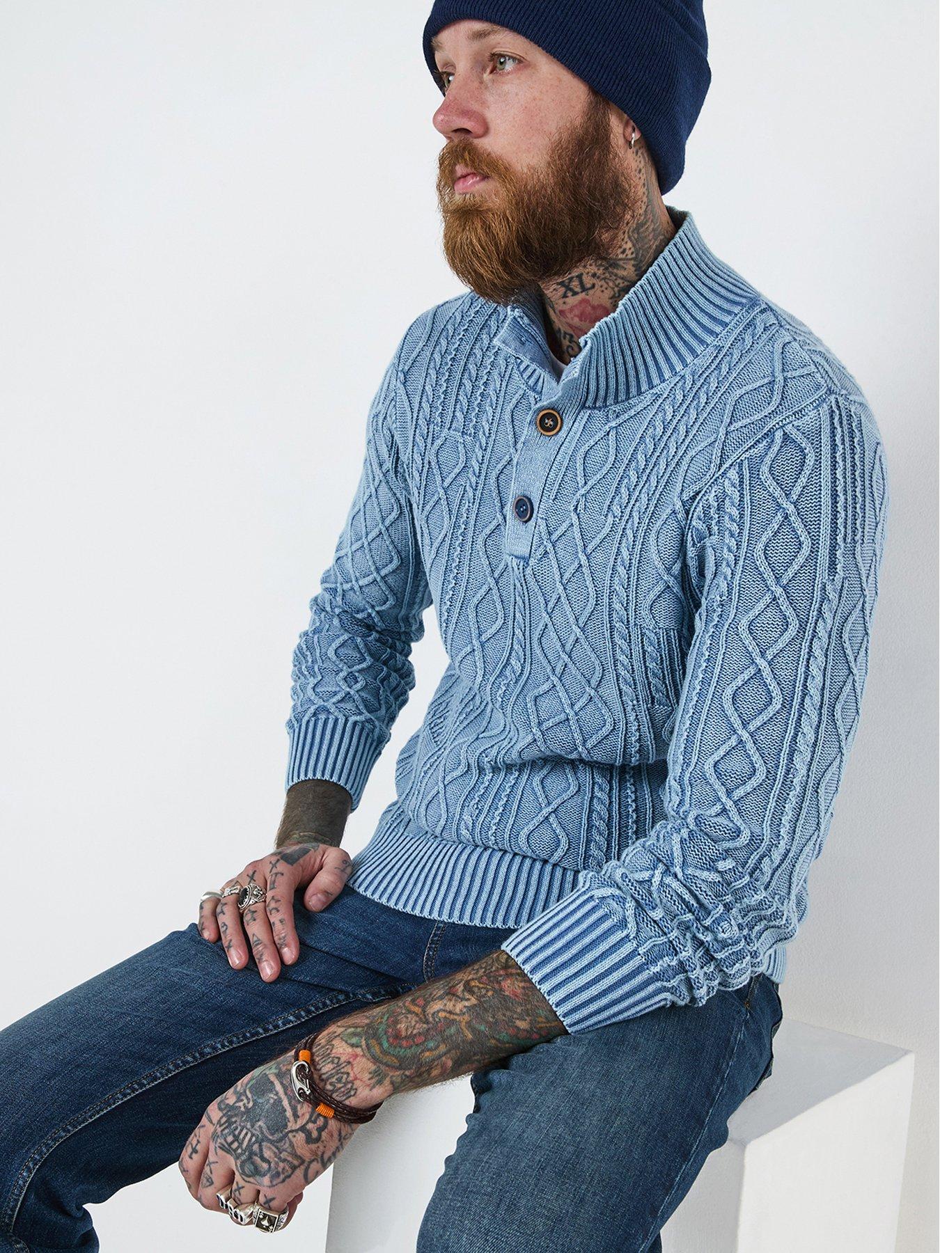 Image 1 of 6 of Joe Browns Washed To Perfection Funnel Neck Knitted Jumper - Blue