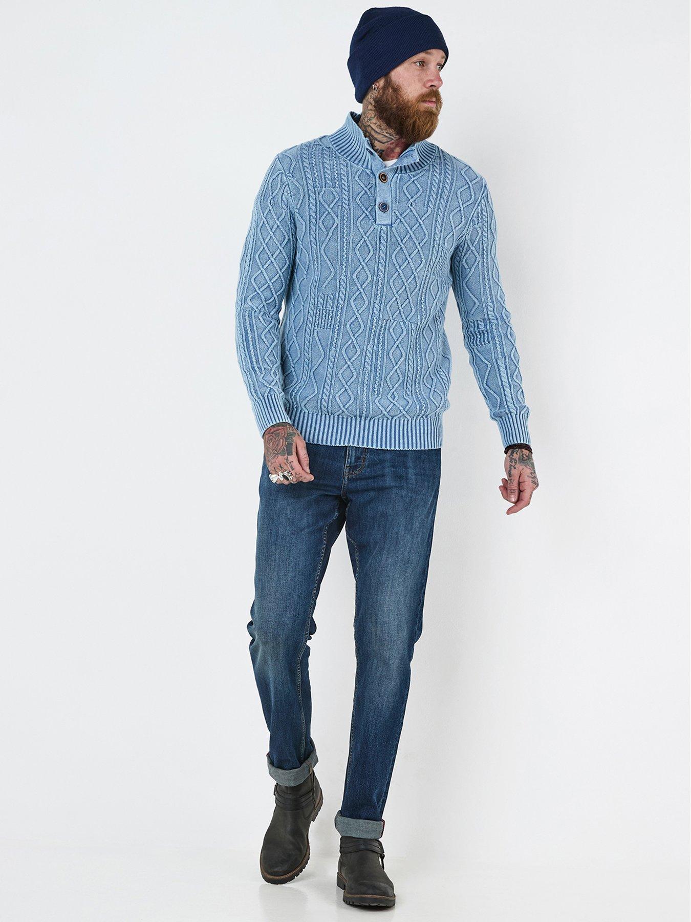 Image 3 of 6 of Joe Browns Washed To Perfection Funnel Neck Knitted Jumper - Blue