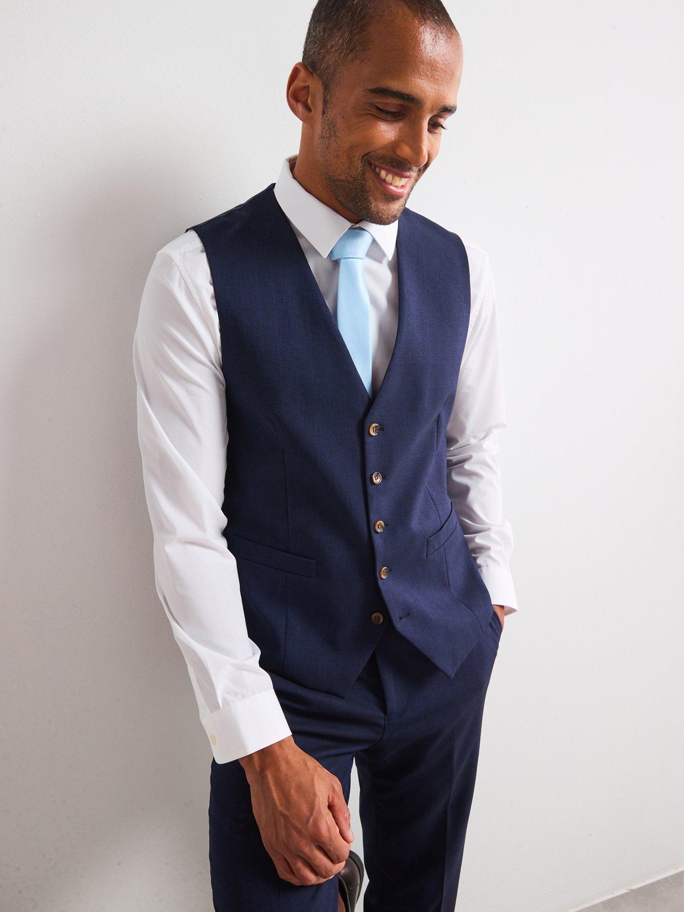 undefined Standard Fit Caspian Waistcoat - Navy