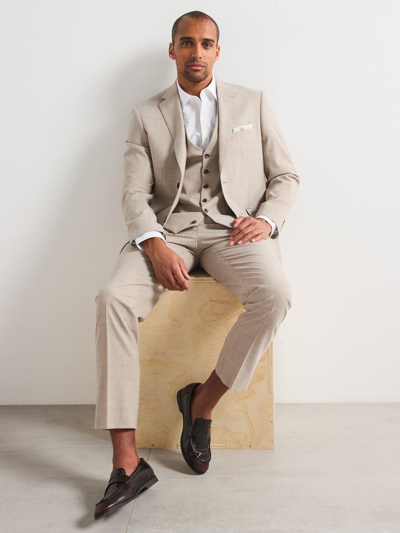 Image 4 of 6 of Skopes Charlie Tailored Fit Suit Trousers - Beige