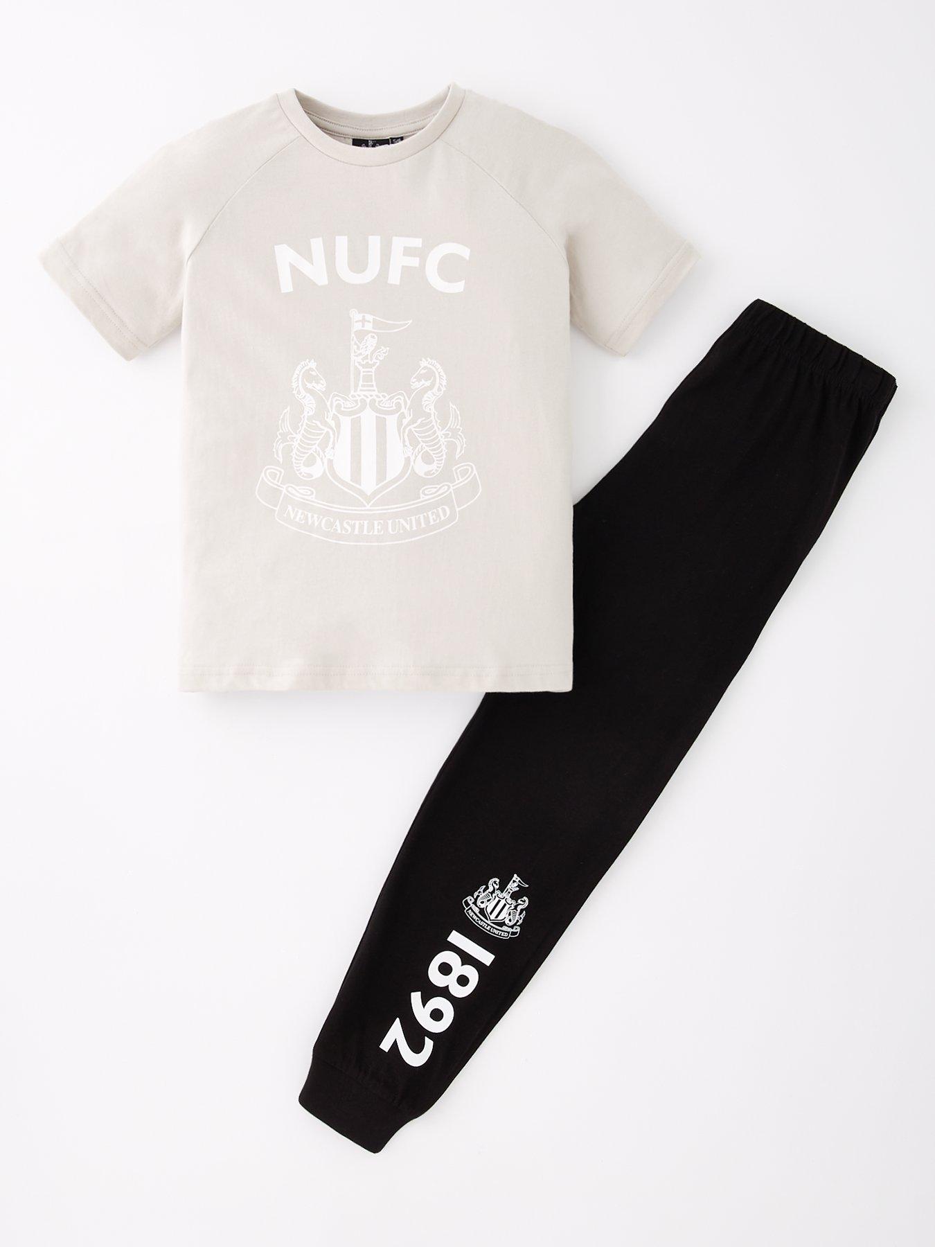 undefined Newcastle FC Football Short Sleeve Pyjamas - Black/White