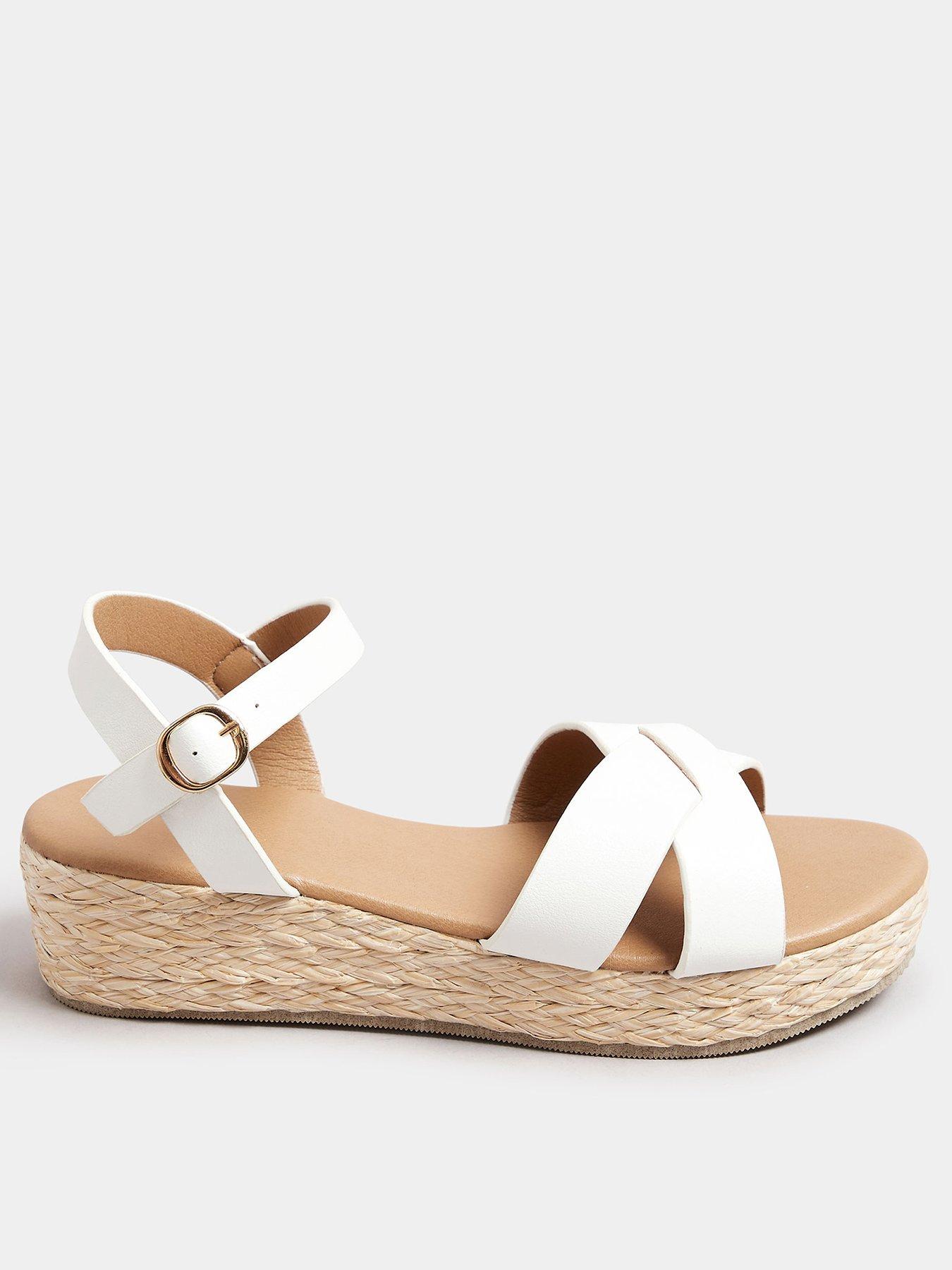 undefined Extra Wide Fit Cross Espadrille Wedge