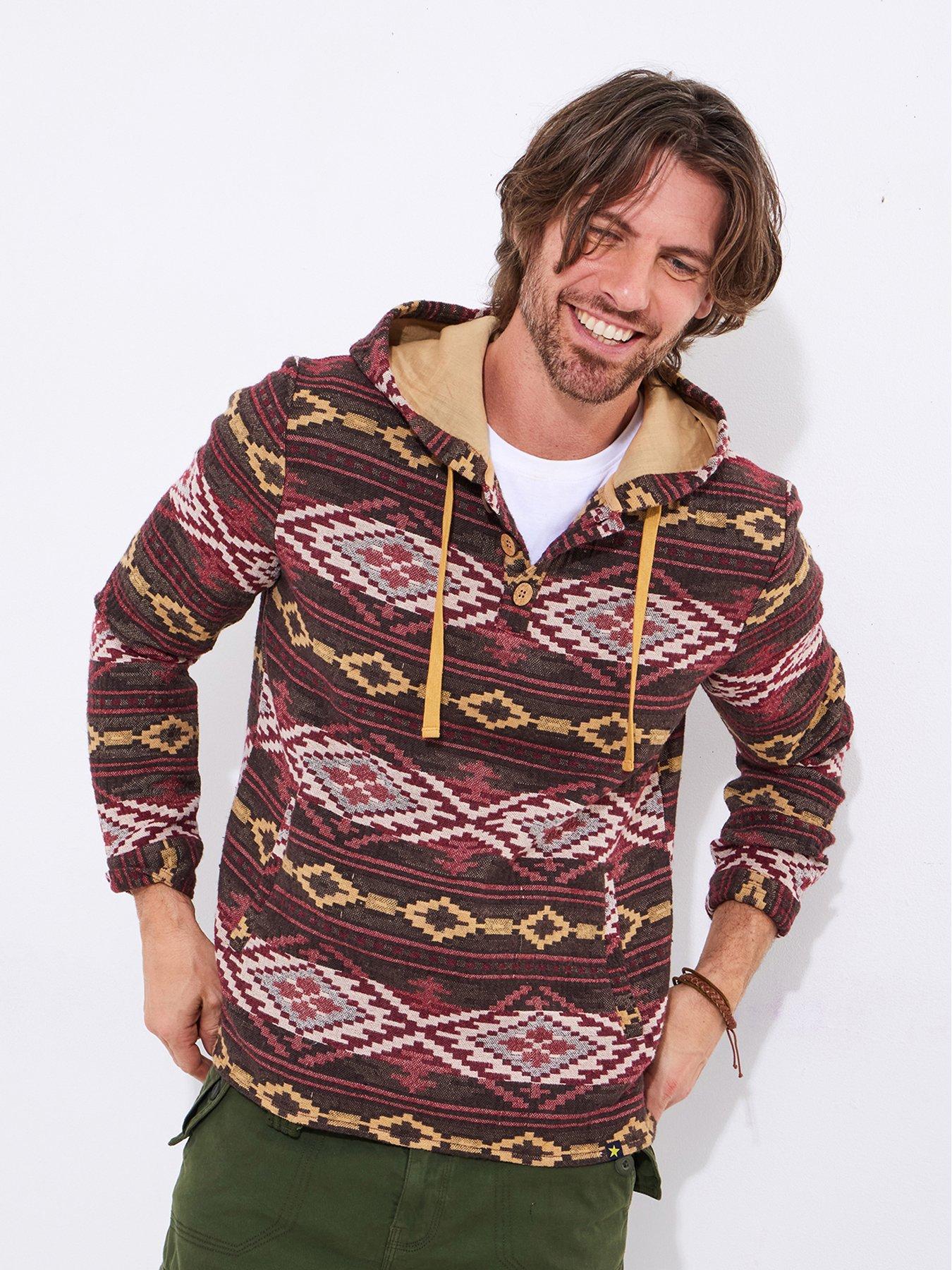 Joe Browns Cosy Campfire Woven Hoodie - Brown