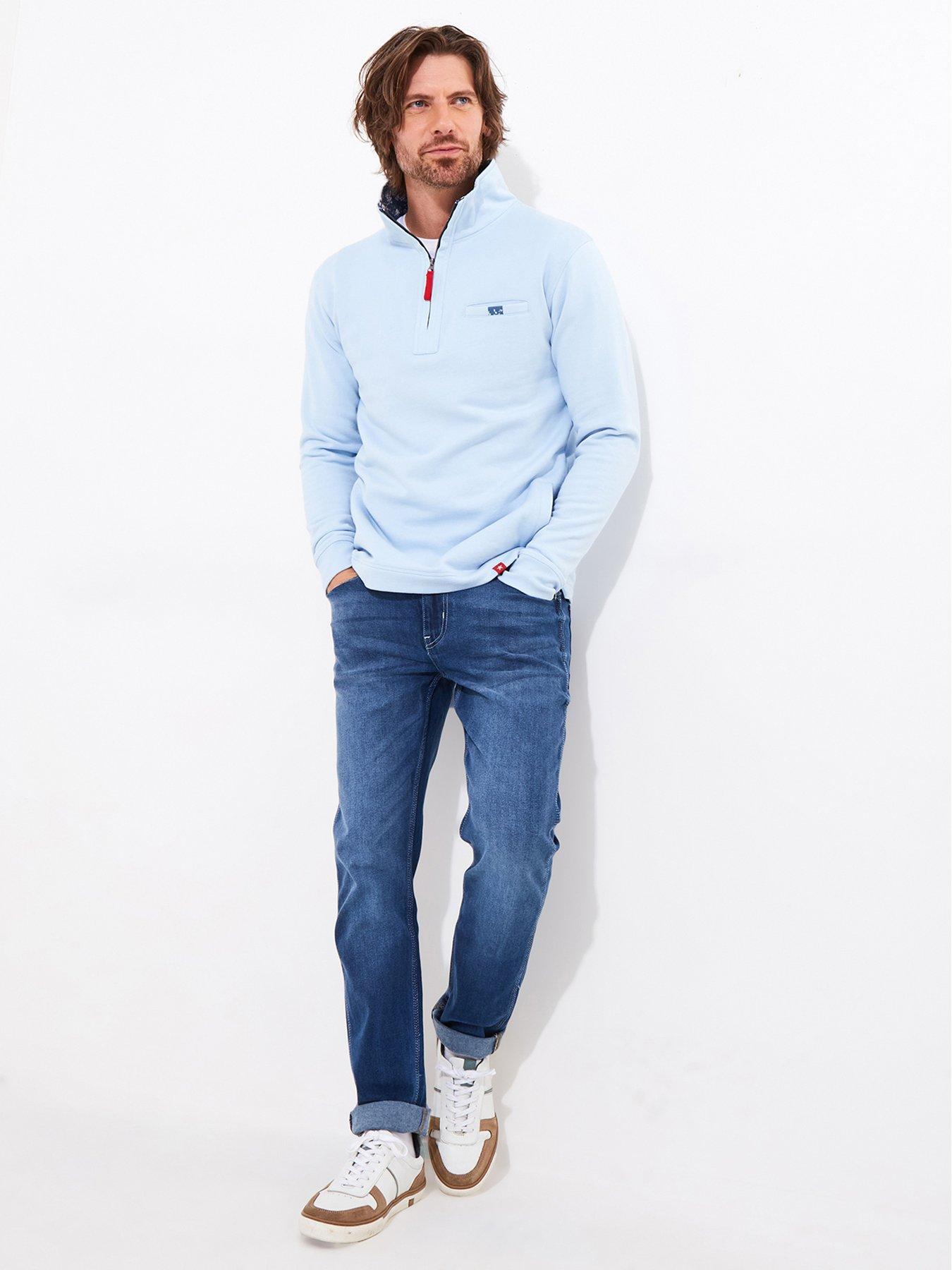 Image 3 of 6 of Joe Browns Very Versatile Funnel Neck Quarter Zip Sweat - Light Blue