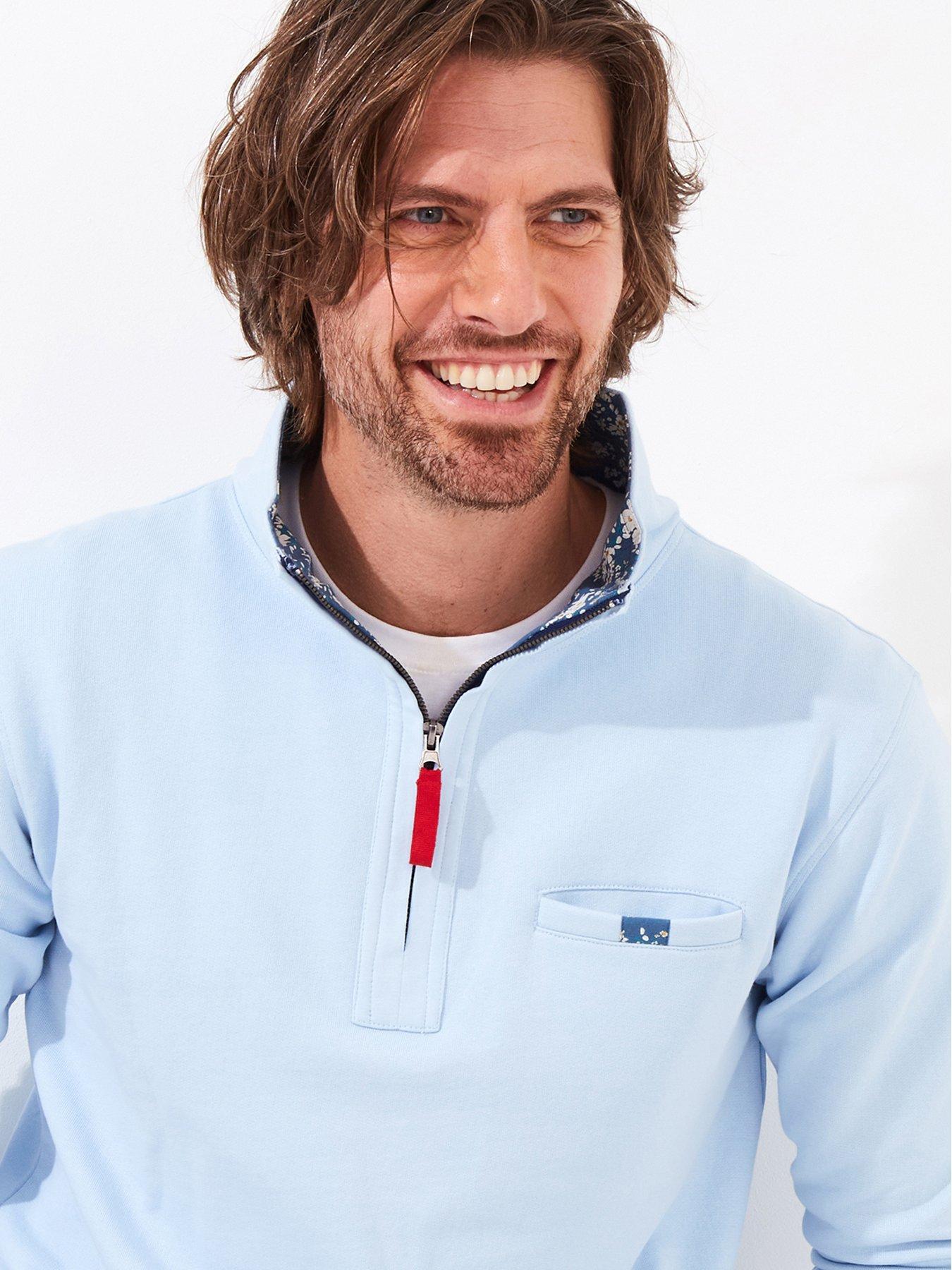 Image 5 of 6 of Joe Browns Very Versatile Funnel Neck Quarter Zip Sweat - Light Blue