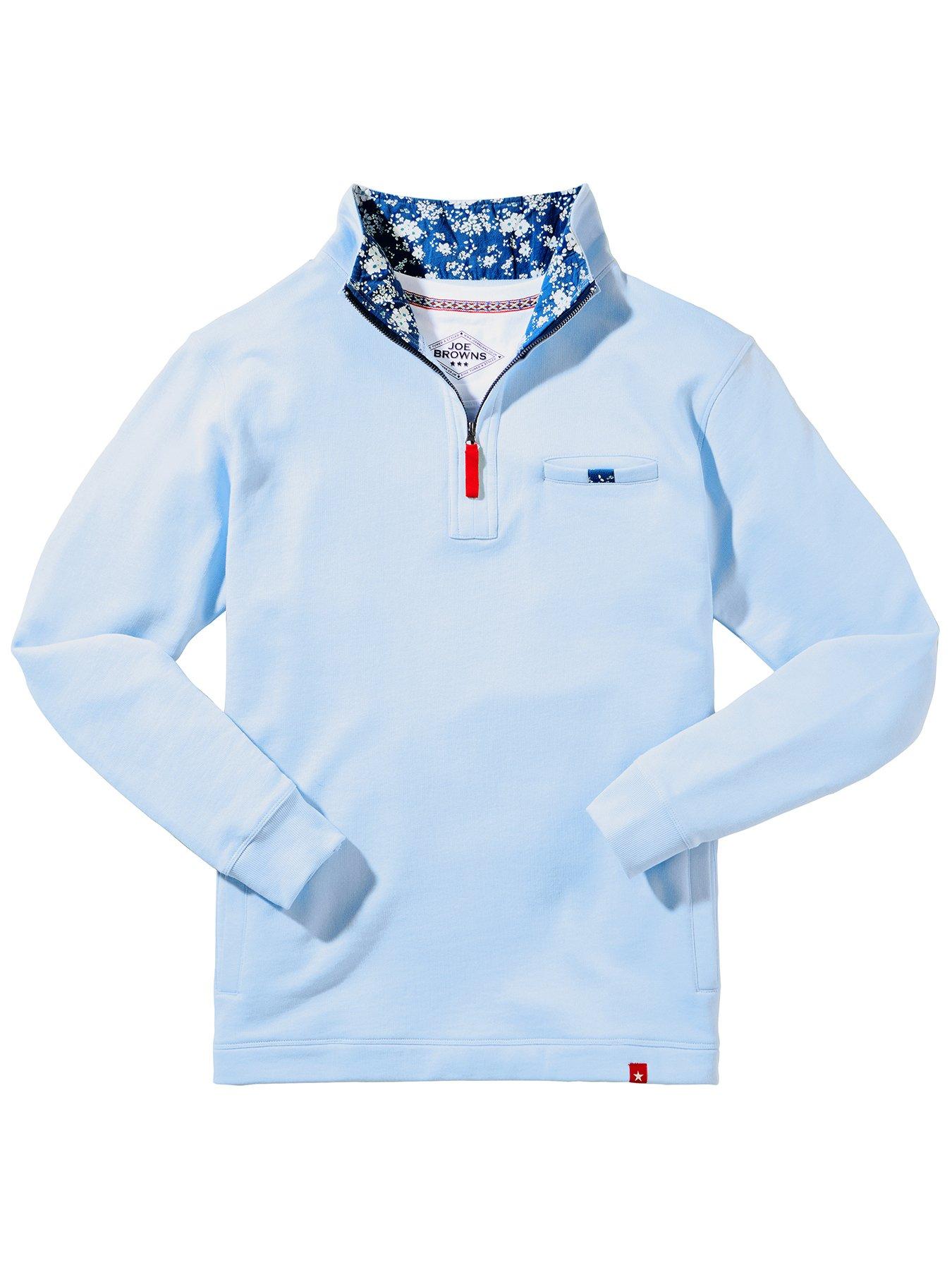 Image 6 of 6 of Joe Browns Very Versatile Funnel Neck Quarter Zip Sweat - Light Blue