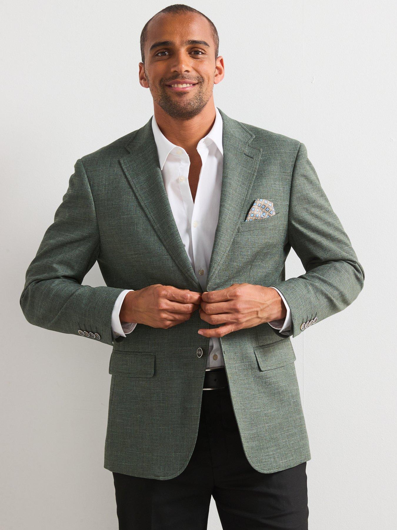 joan mad men green dress Calvin Klein Mens Slim fit Suit Jacket Blazer 46 R Green Solid Stretch –  Bristol Apparel Co main image 1
