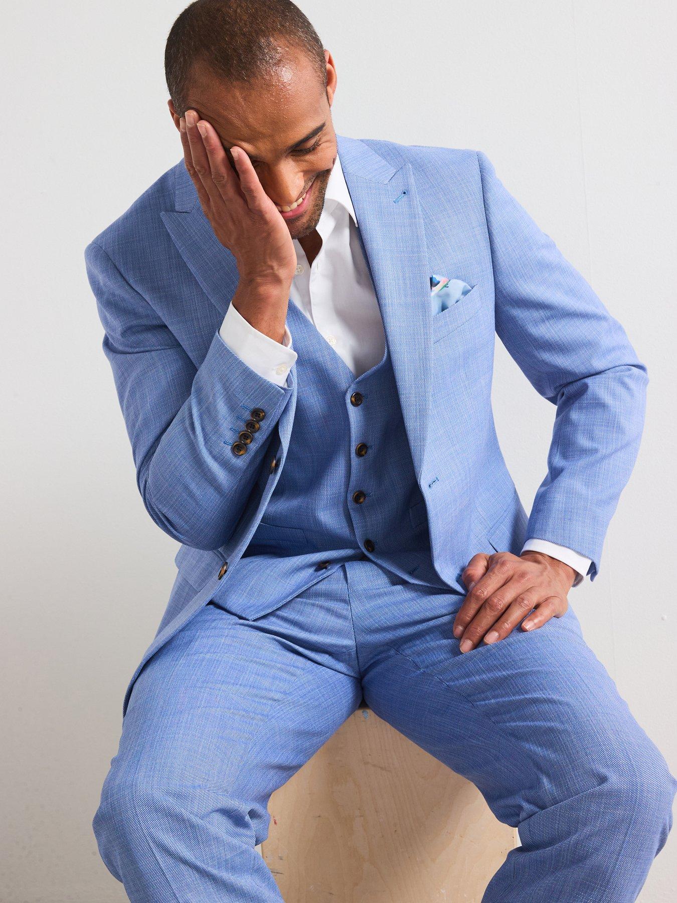 undefined Redding Standard Fit Waistcoat - Blue