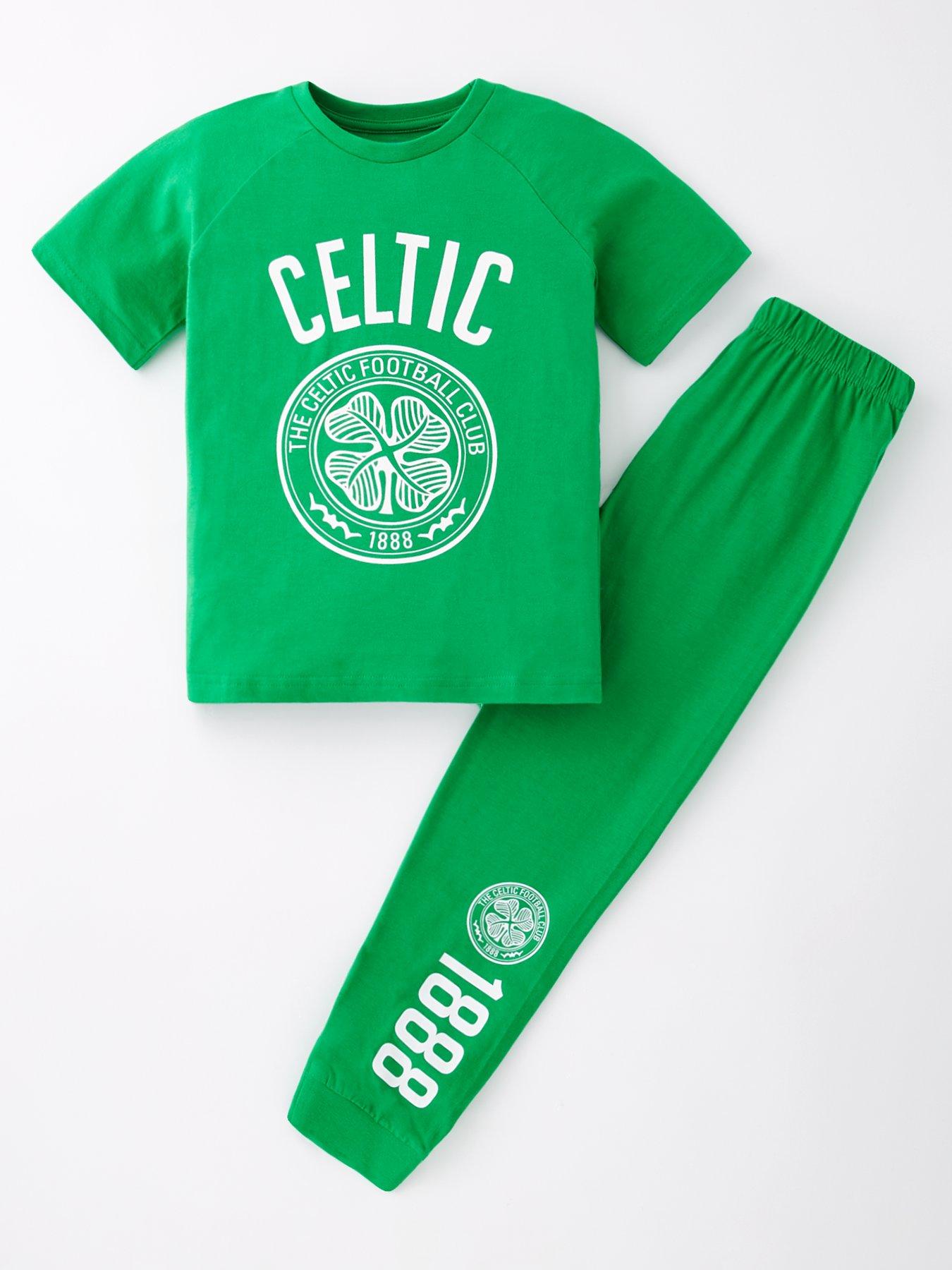 undefined Celtic FC Football Short Sleeve Pyjamas - Green