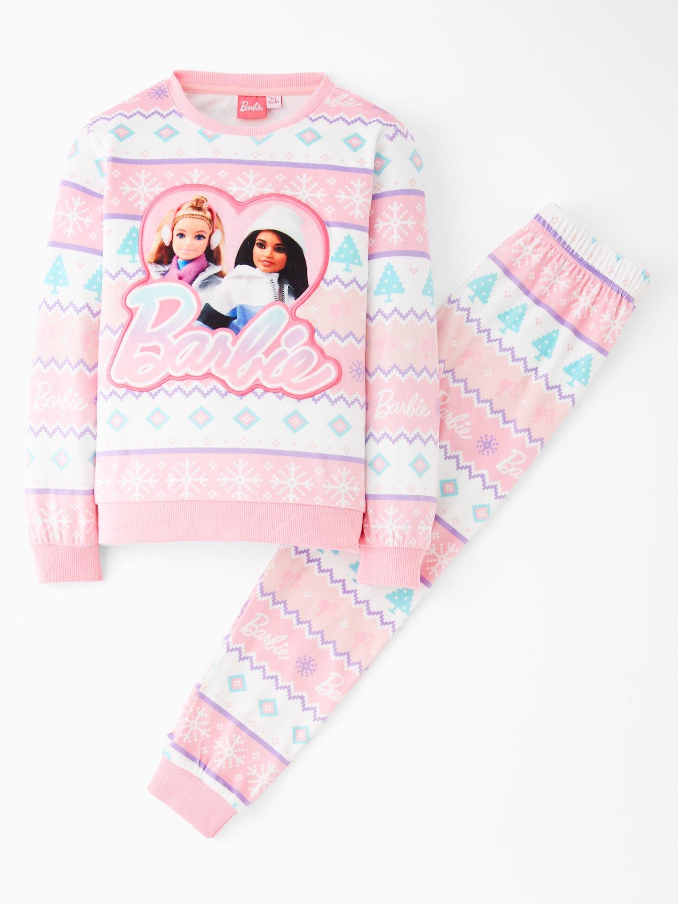Barbie Fairisle Fleece Pyjamas - Pink