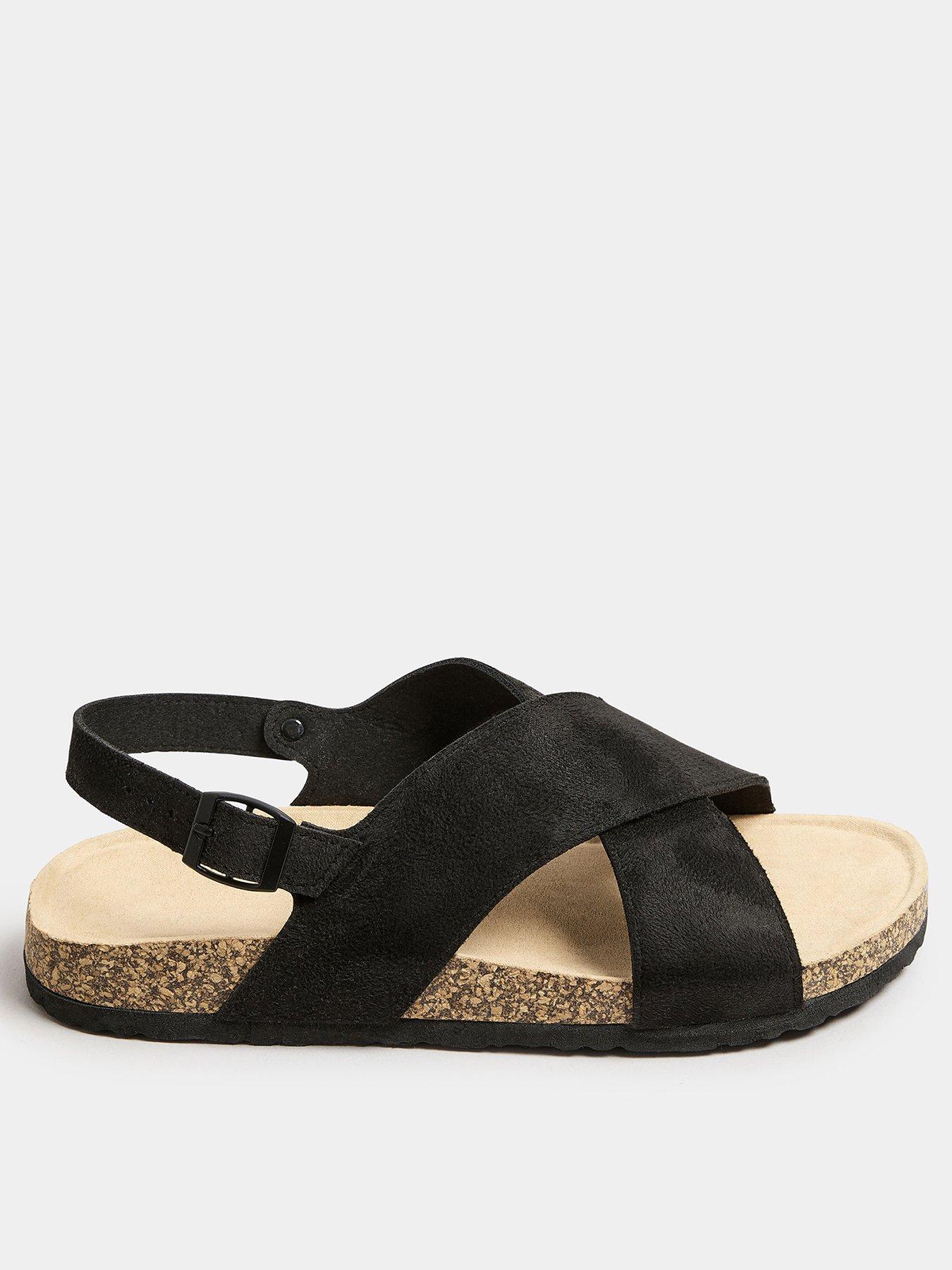 undefined Wide Fit Cross Strap Footbed Sandal