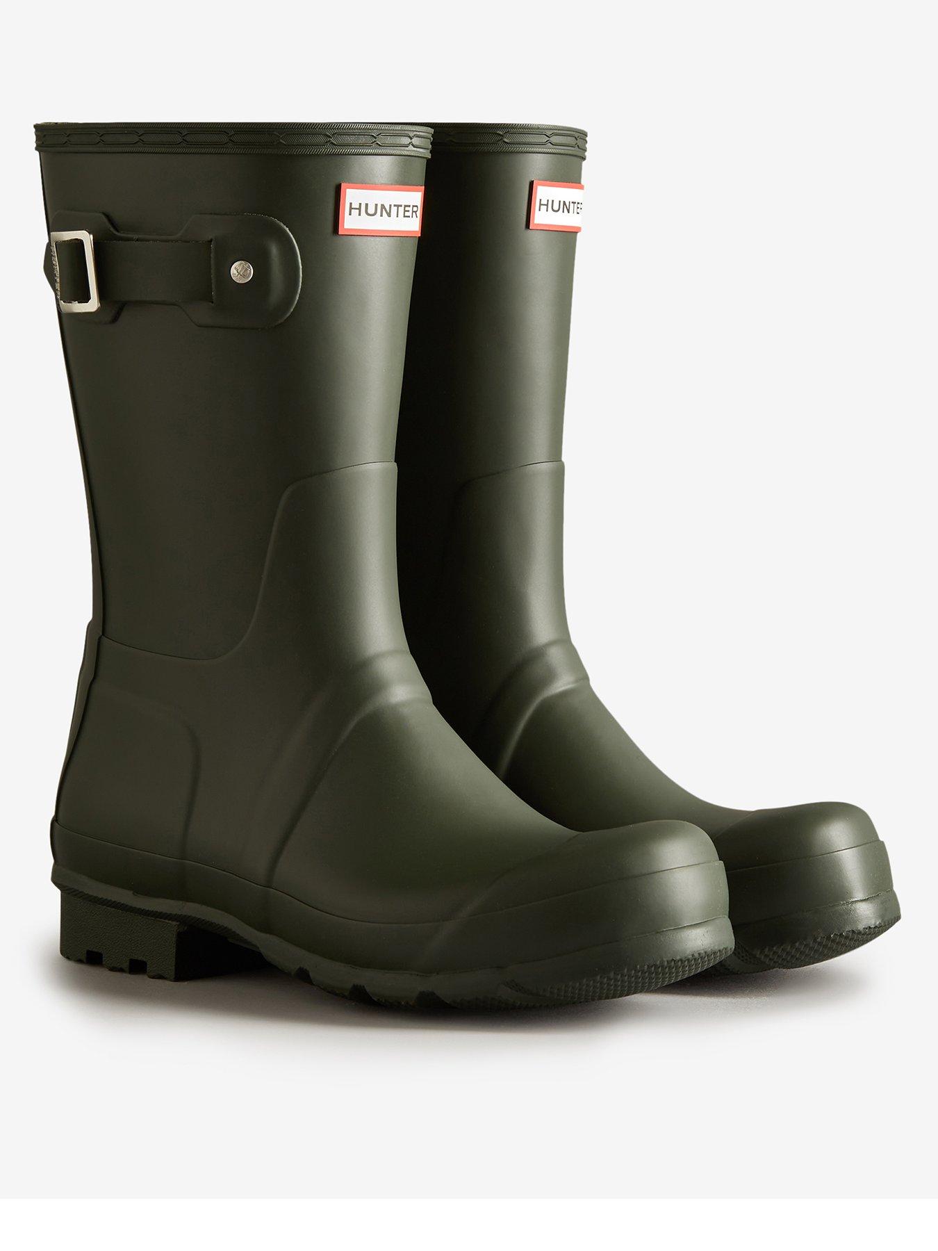 Hunter Mens Original Short Boots, Green, Size 11, Men
