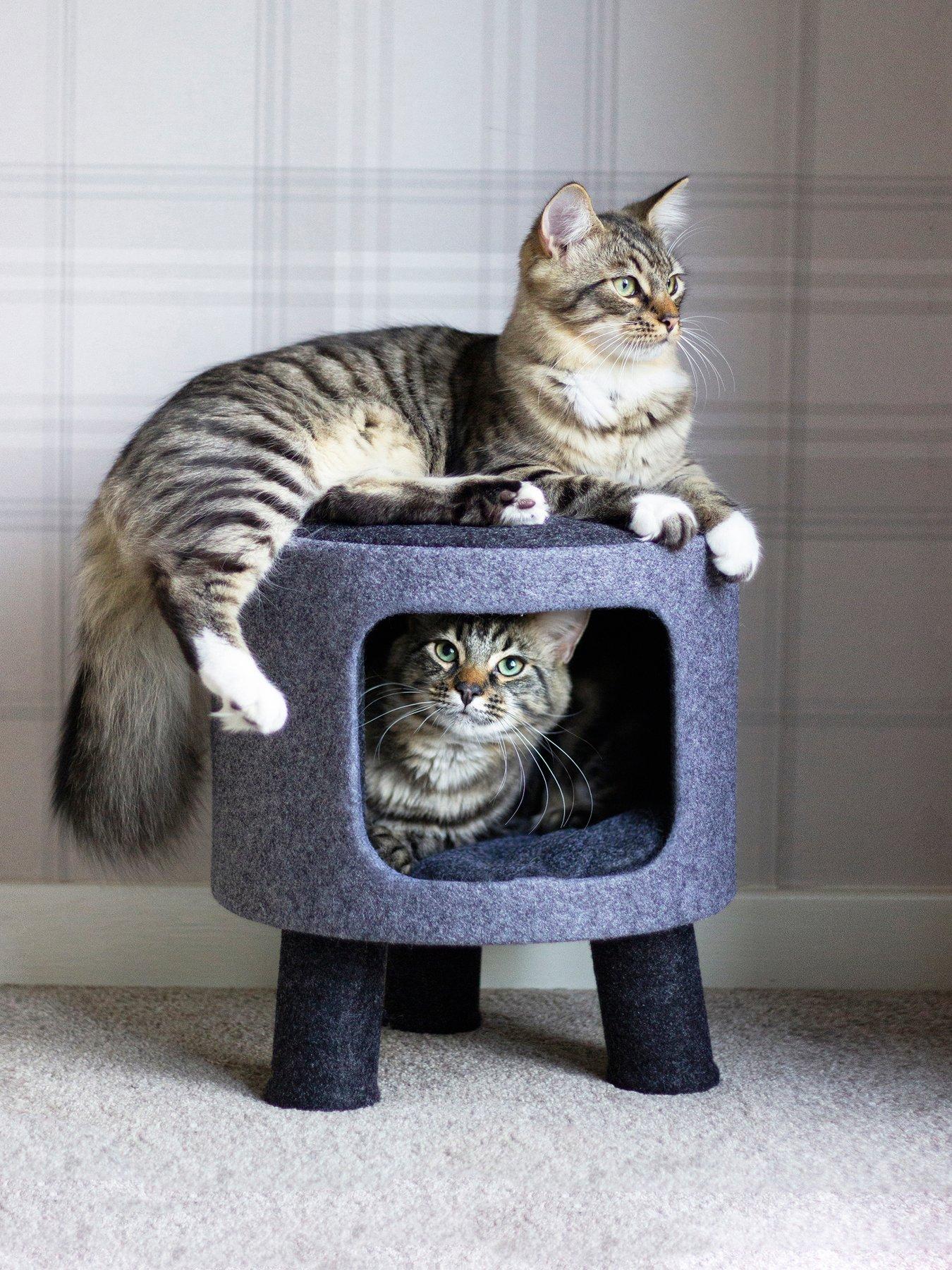 undefined Charcoal Felt Cat Stool
