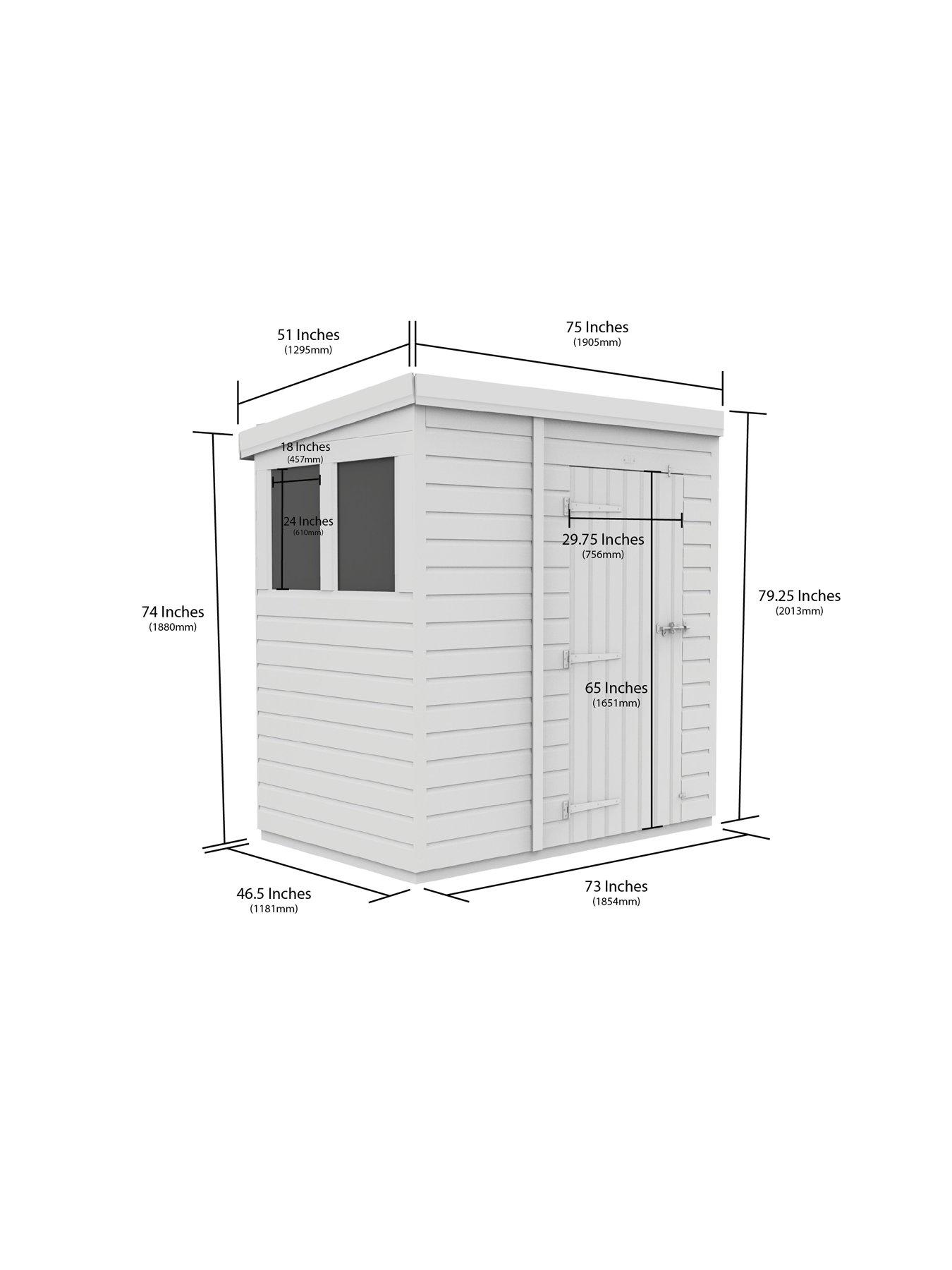Image 3 of 7 of DIY Sheds 6 x 4 Pent Shed Shiplap pressure treated
