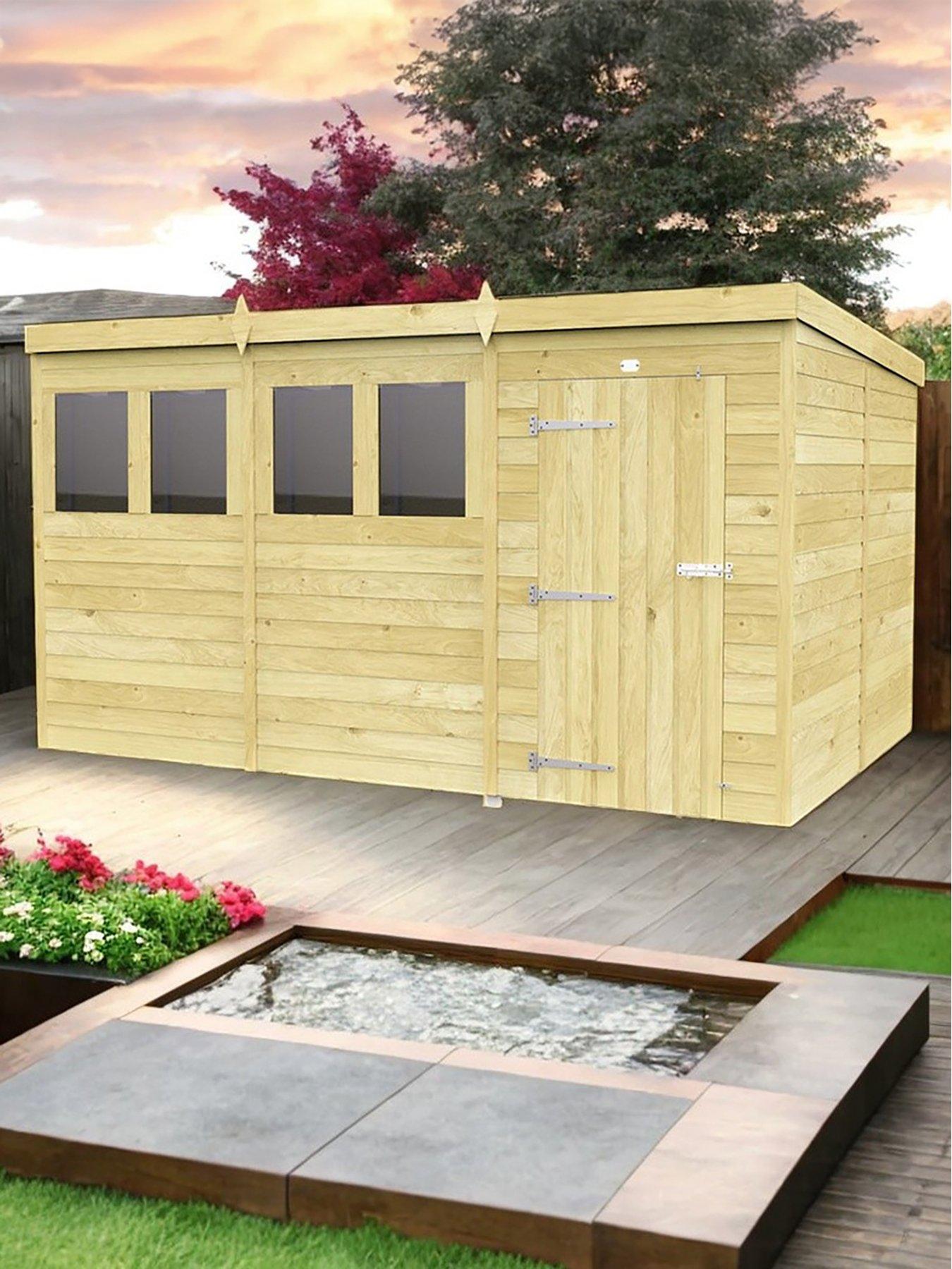 undefined 12 x 8 Pent Shed Shiplap pressure treated