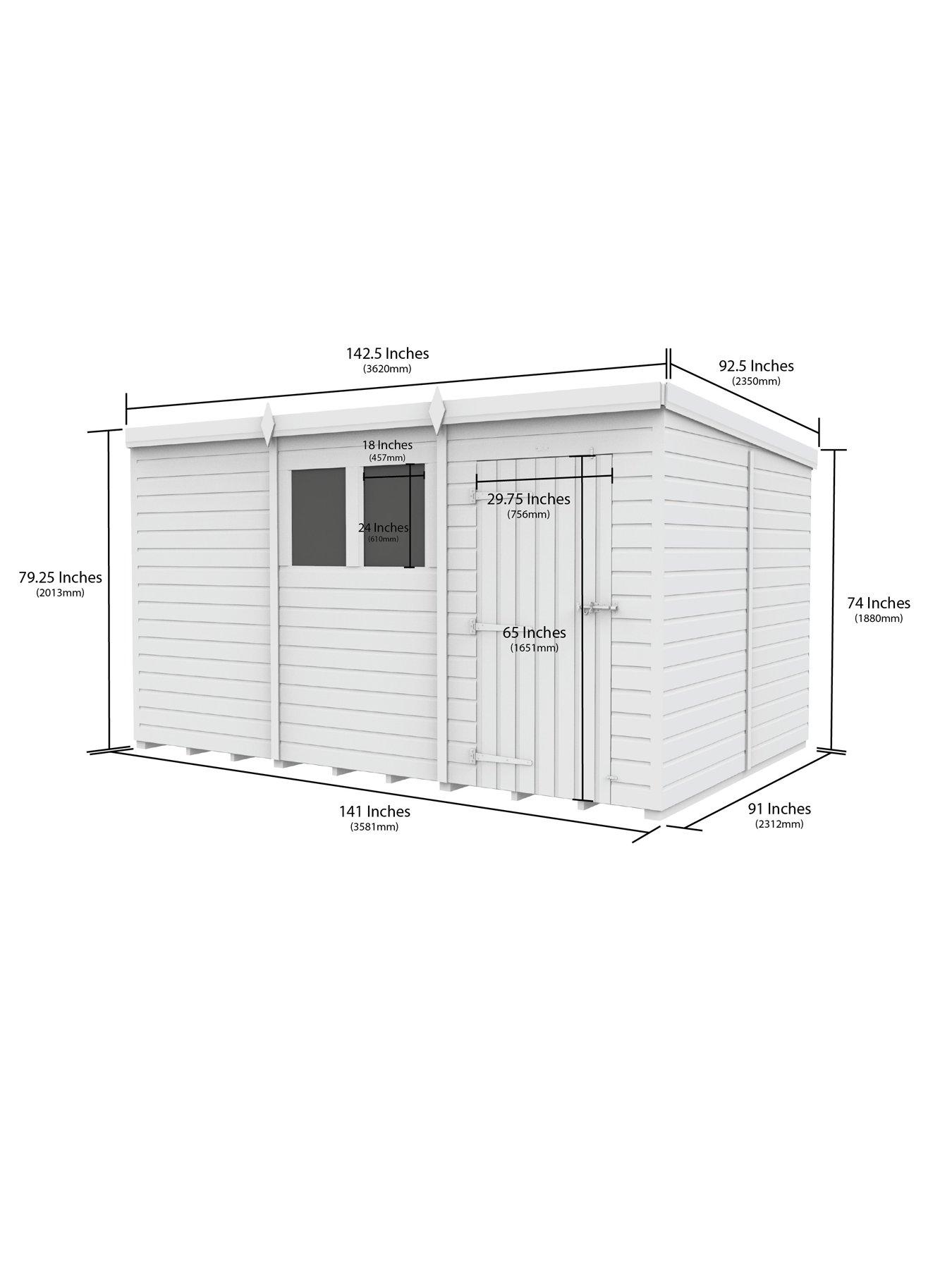 Image 3 of 7 of DIY Sheds 12 x 8 Pent Shed Shiplap pressure treated