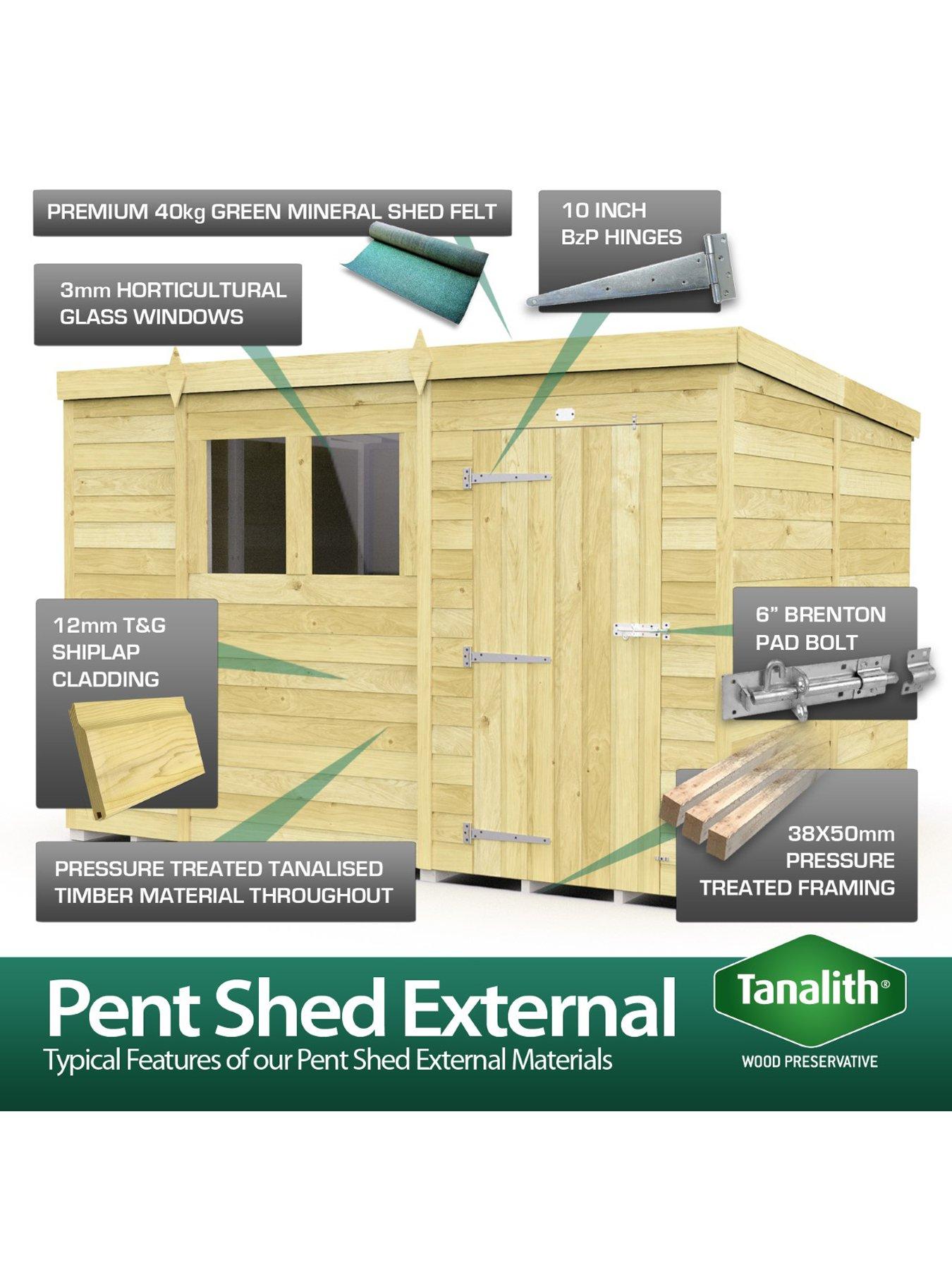 Image 4 of 7 of DIY Sheds 12 x 8 Pent Shed Shiplap pressure treated