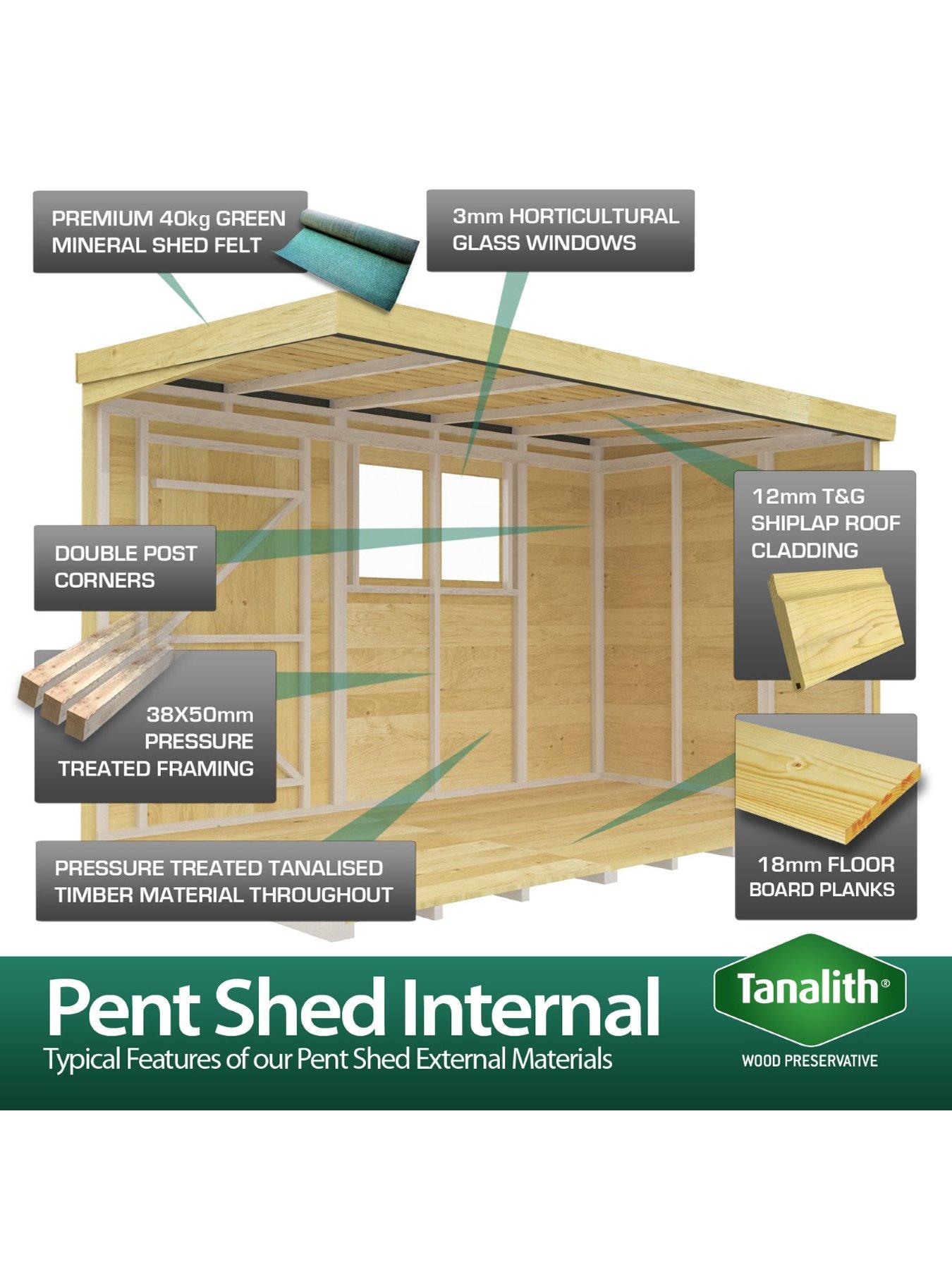 Image 5 of 7 of DIY Sheds 12 x 8 Pent Shed Shiplap pressure treated