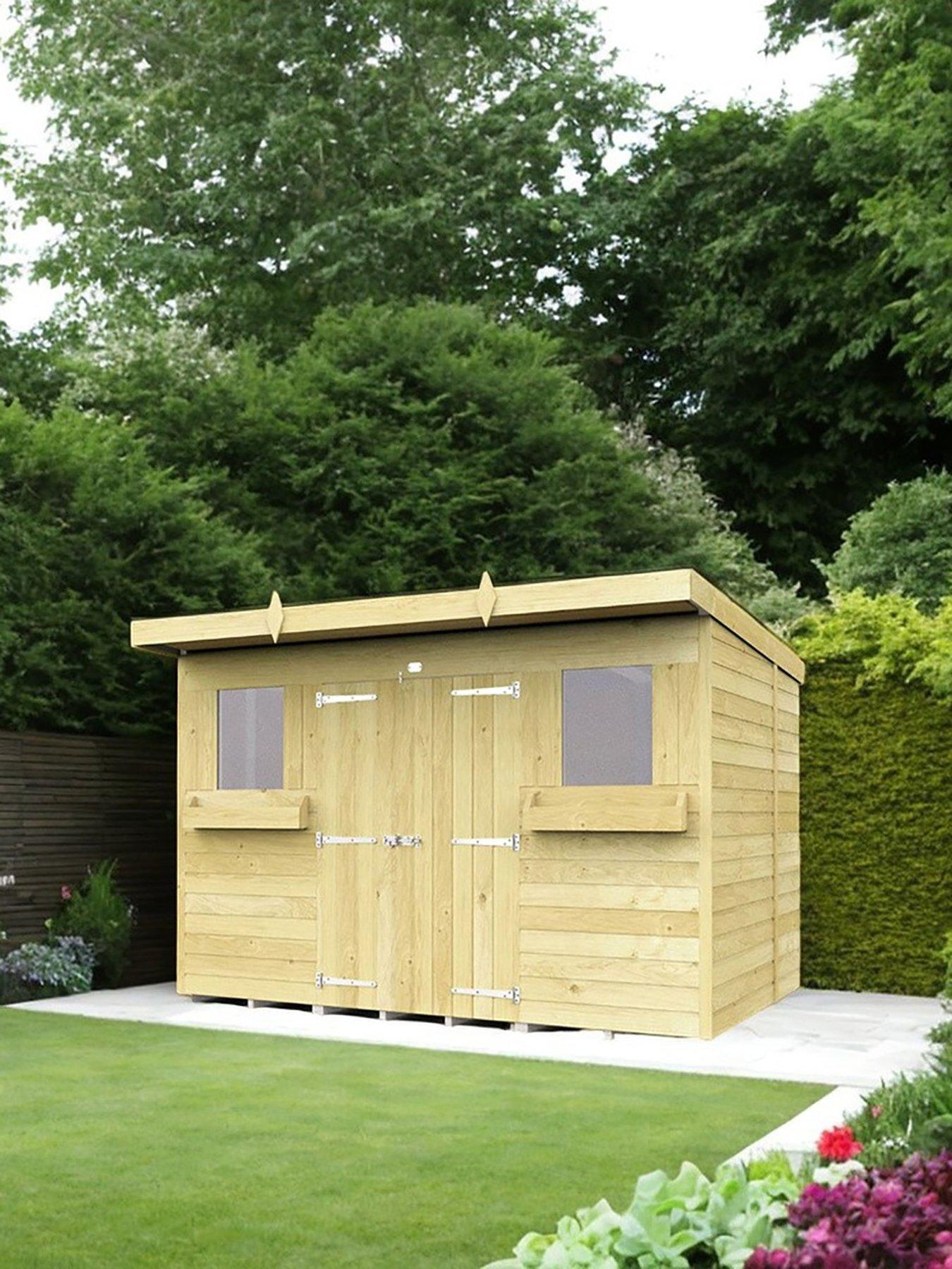 undefined 10 x 8 Pent Summer Shed Shiplap pressure treated