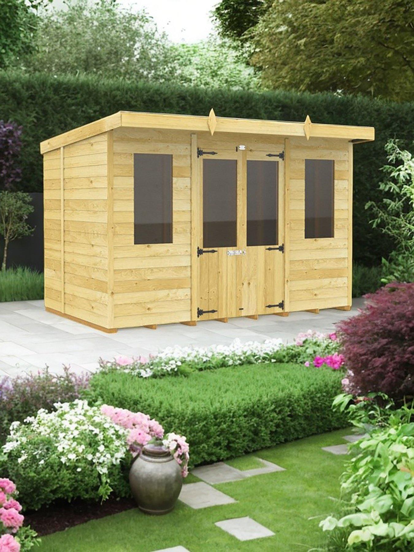 undefined 10 x 6ft Pent Summer House Shiplap Pressure Treated