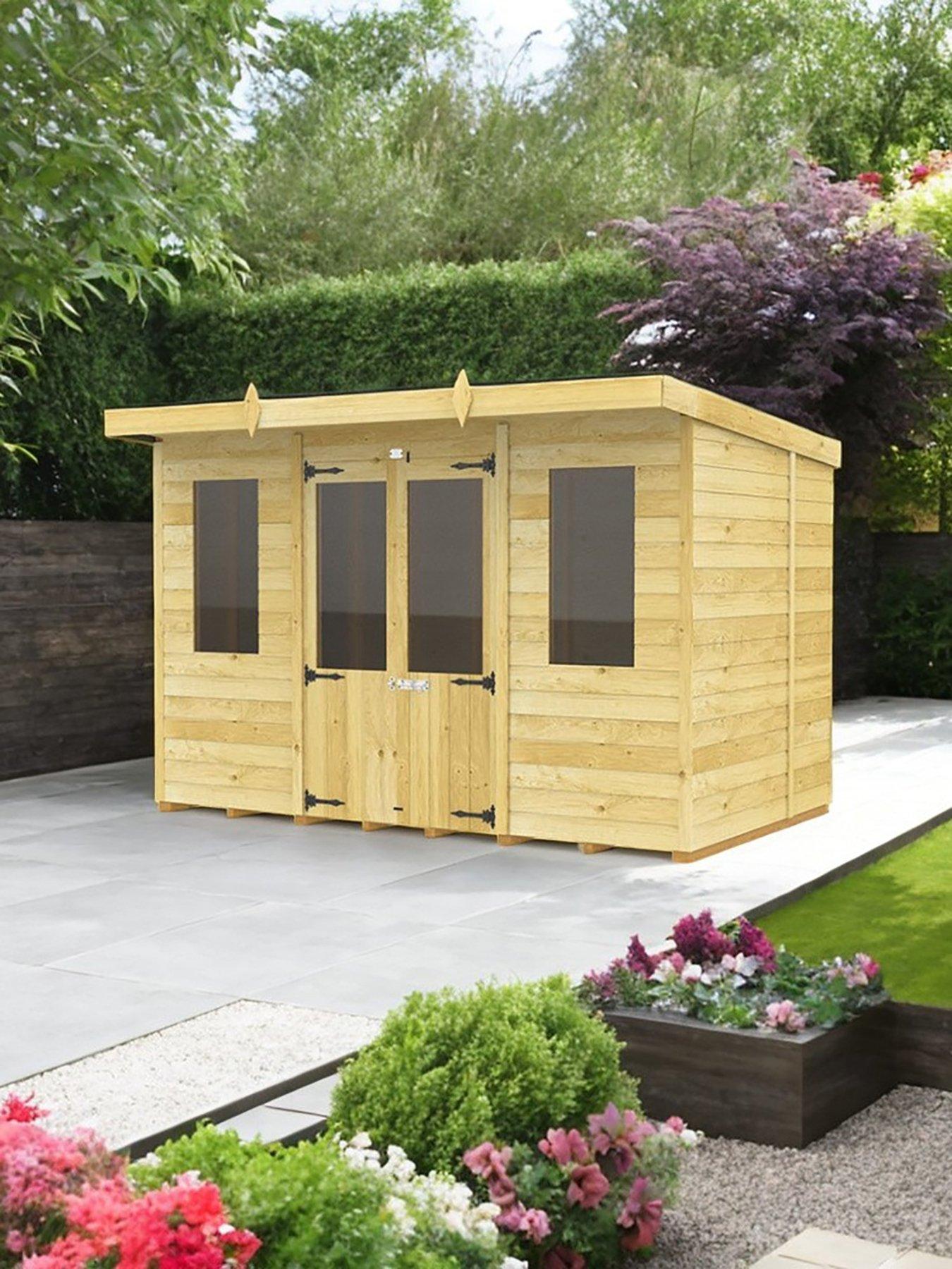 undefined 10 x 8 Pent Summer House Shiplap pressure treated