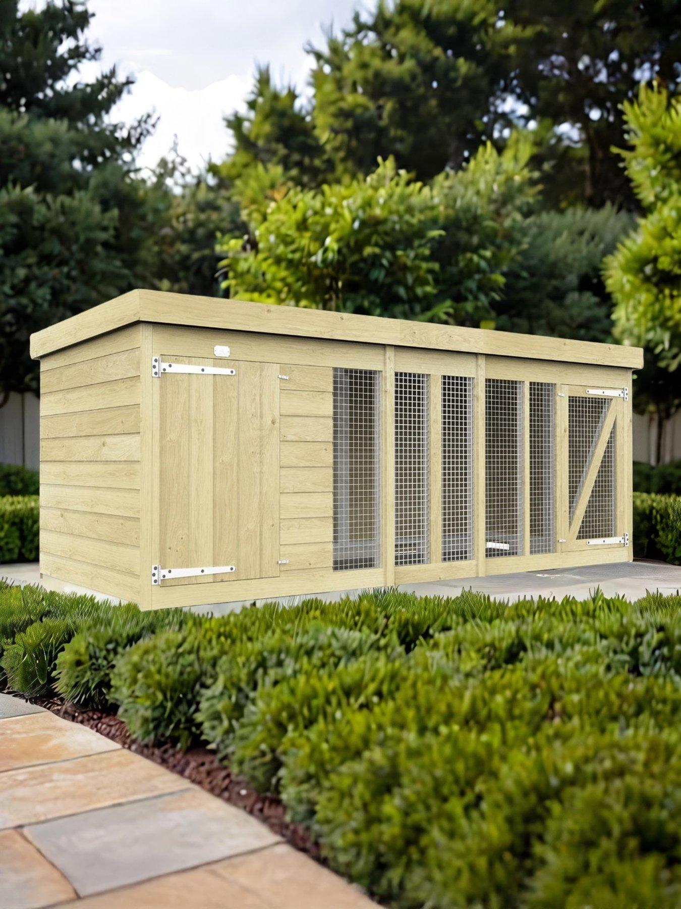 undefined 10 x 4 Dog Kennel And Run Shiplap pressure treated