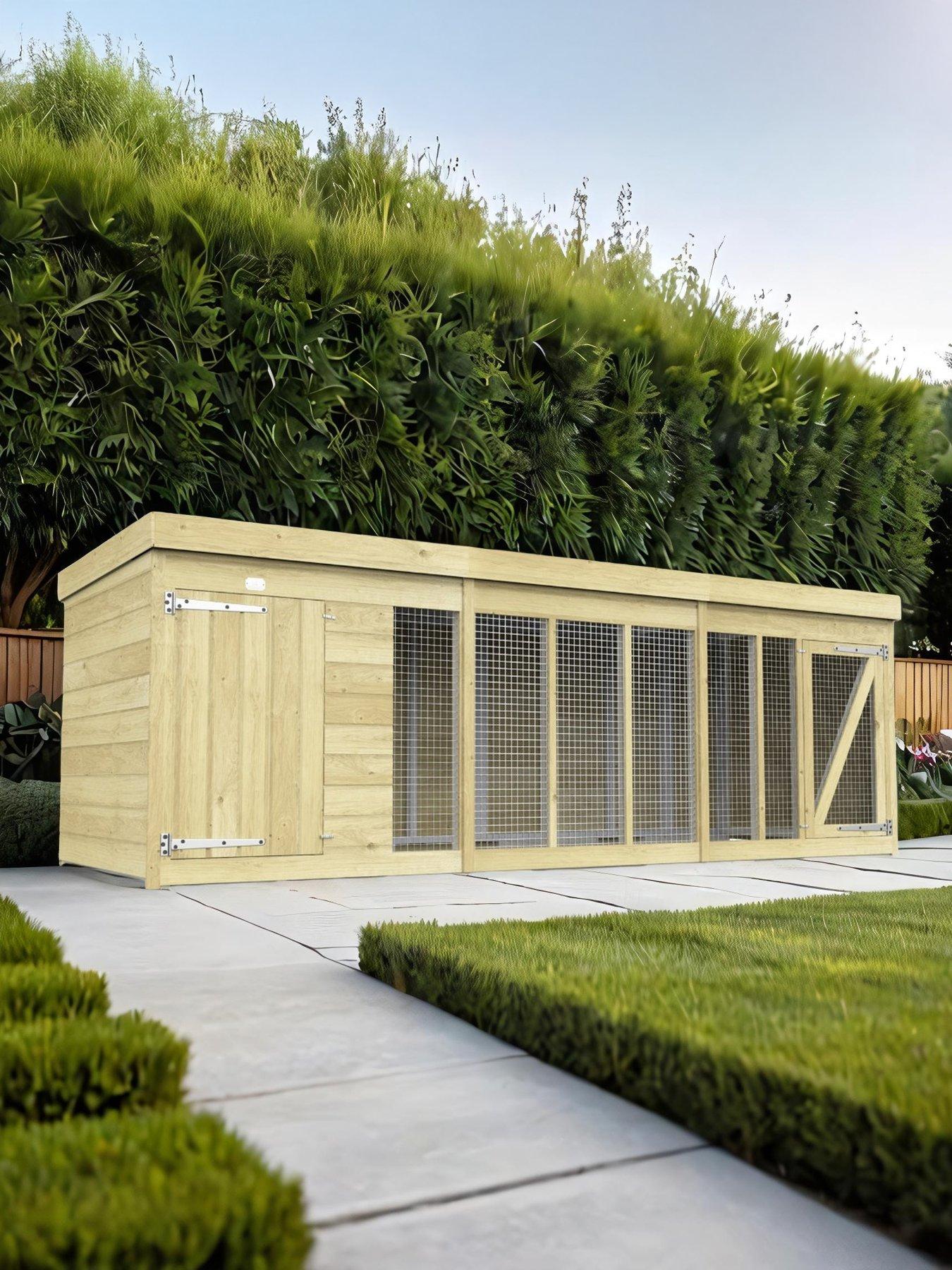 DIY Sheds 12 x 4 Dog Kennel And Run Shiplap pressure treated