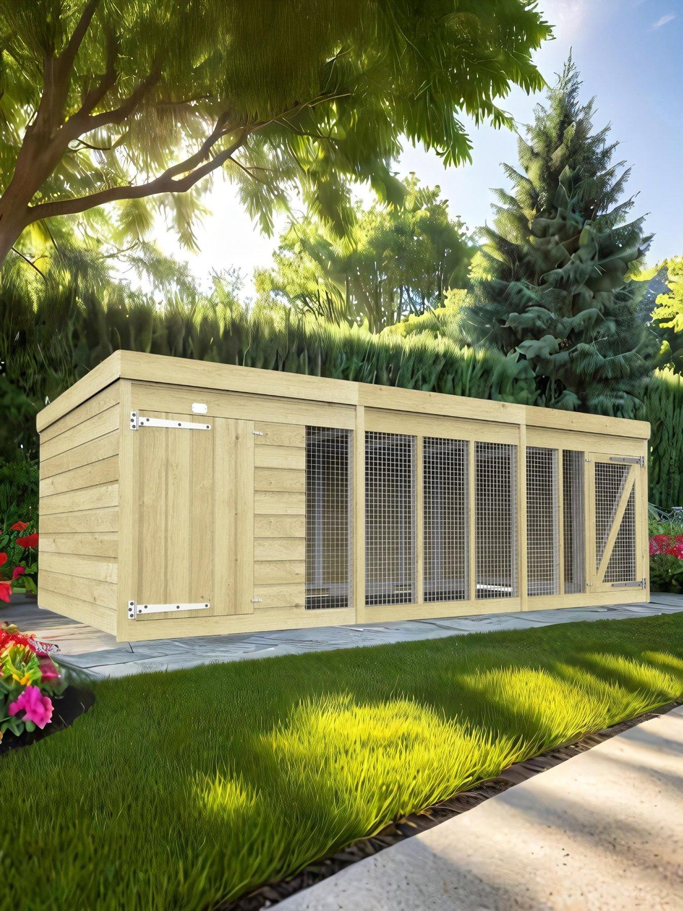 undefined 12 x 6 Dog Kennel And Run Shiplap pressure treated