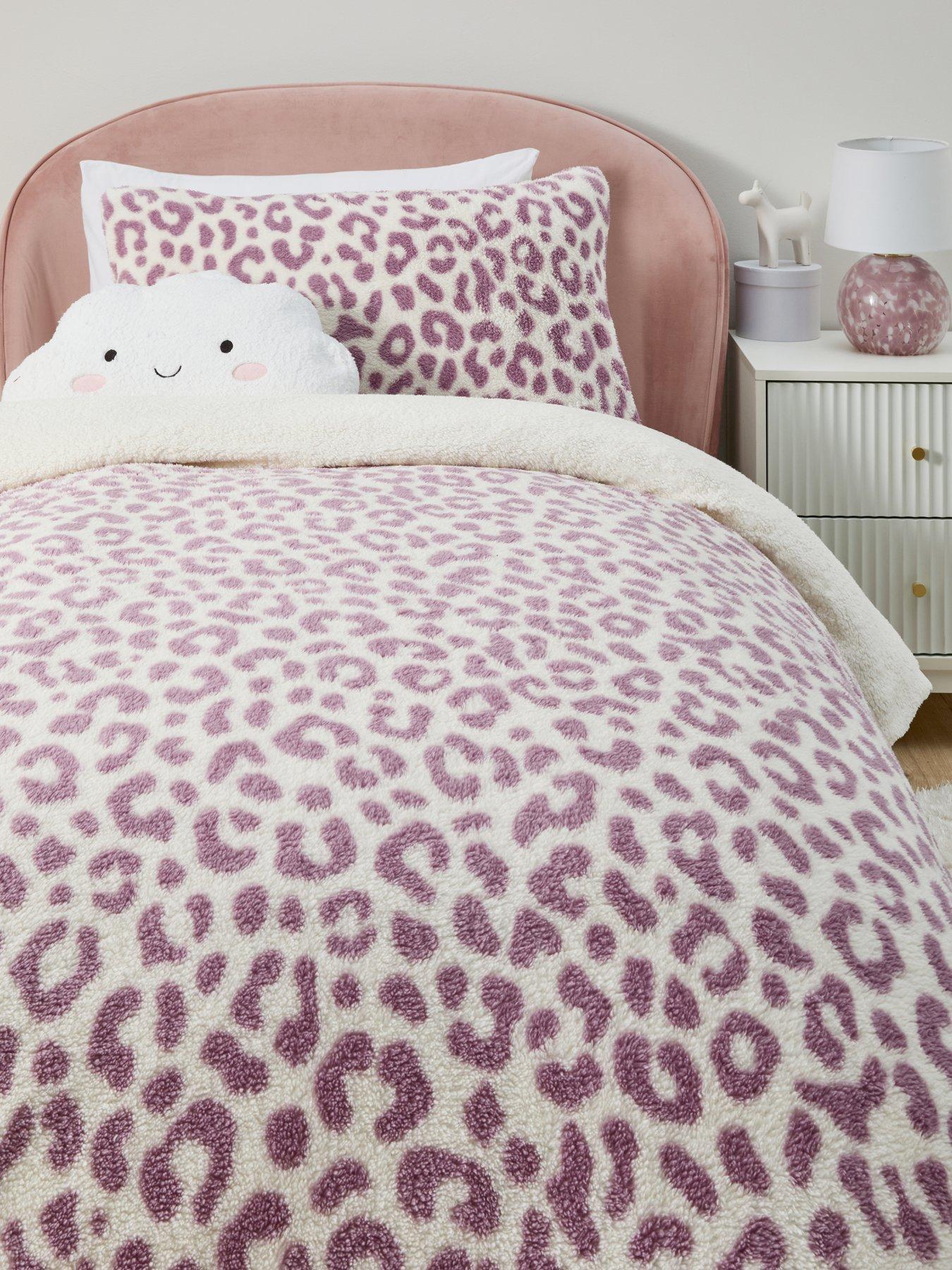 undefined Leopard Printed Fleece Duvet Set - Sb