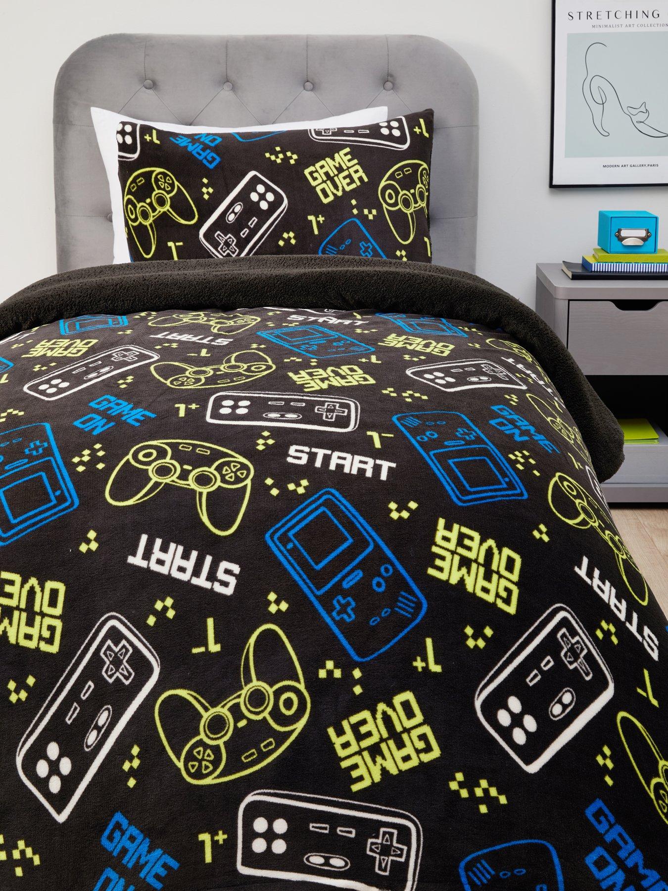 undefined Game On Printed Fleece Duvet Set - Db