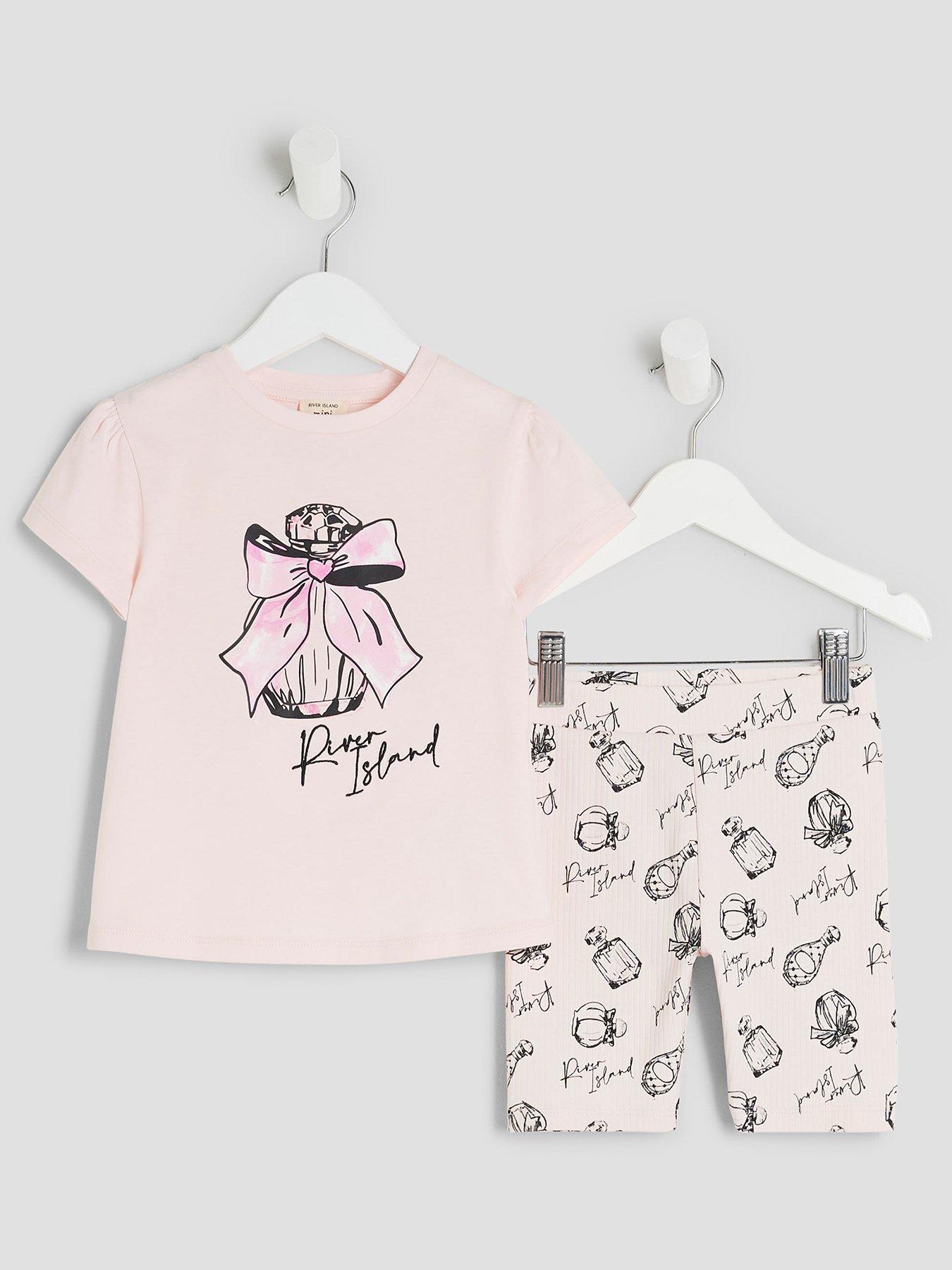 undefined Girls Perfume T-Shirt Shorts Set - Light Pink