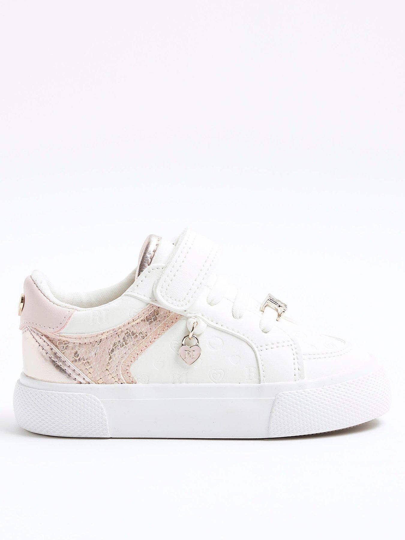 undefined Girls Monogram Trainers - White