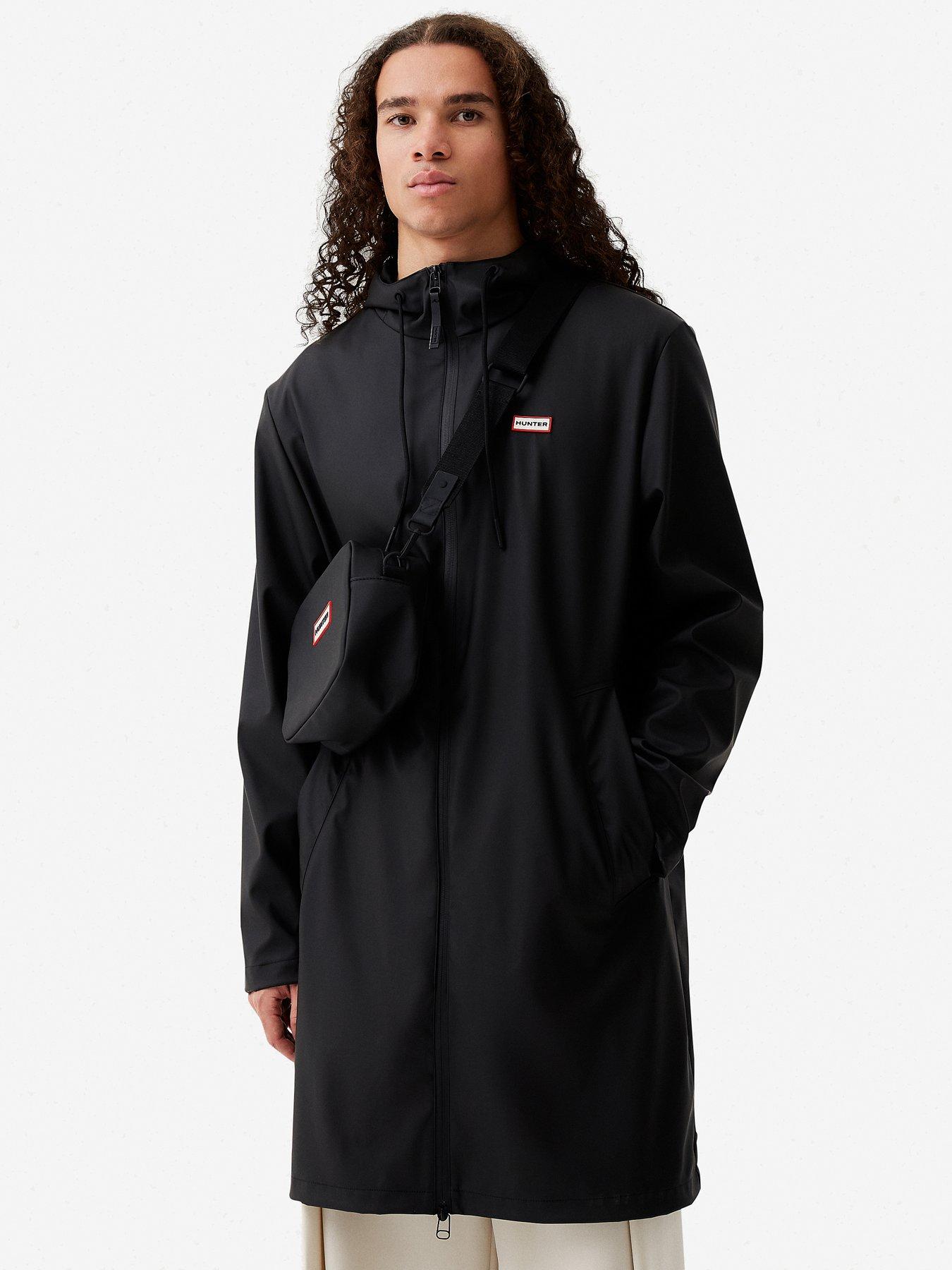 Hunter Mens Andrea Pu Longline Raincoat - Black