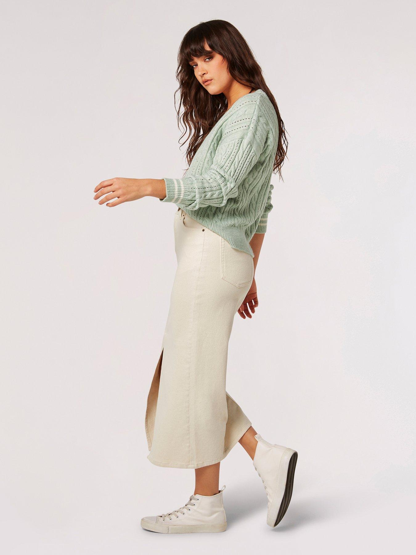 Image 4 of 4 of Apricot Stripe Detail Cricket Jumper - Mint - Green