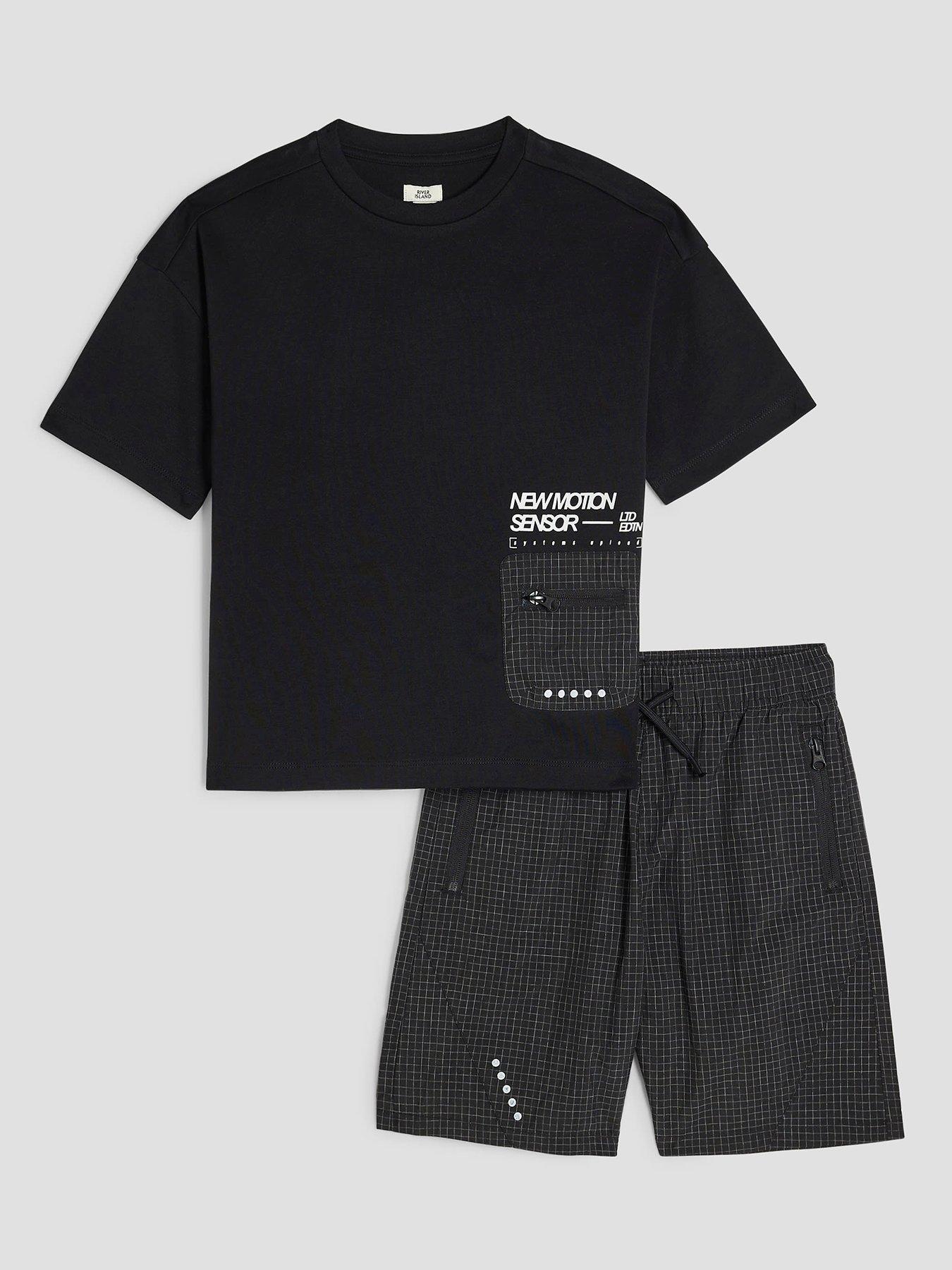undefined Boys Mesh Pocket T-Shirt Set - Black - Black