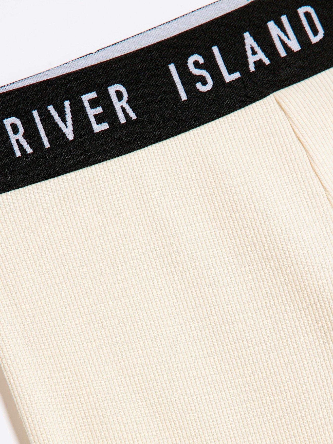 Image 3 of 4 of River Island Girls Ri Waistband Legging 2 Pack - Beige/black