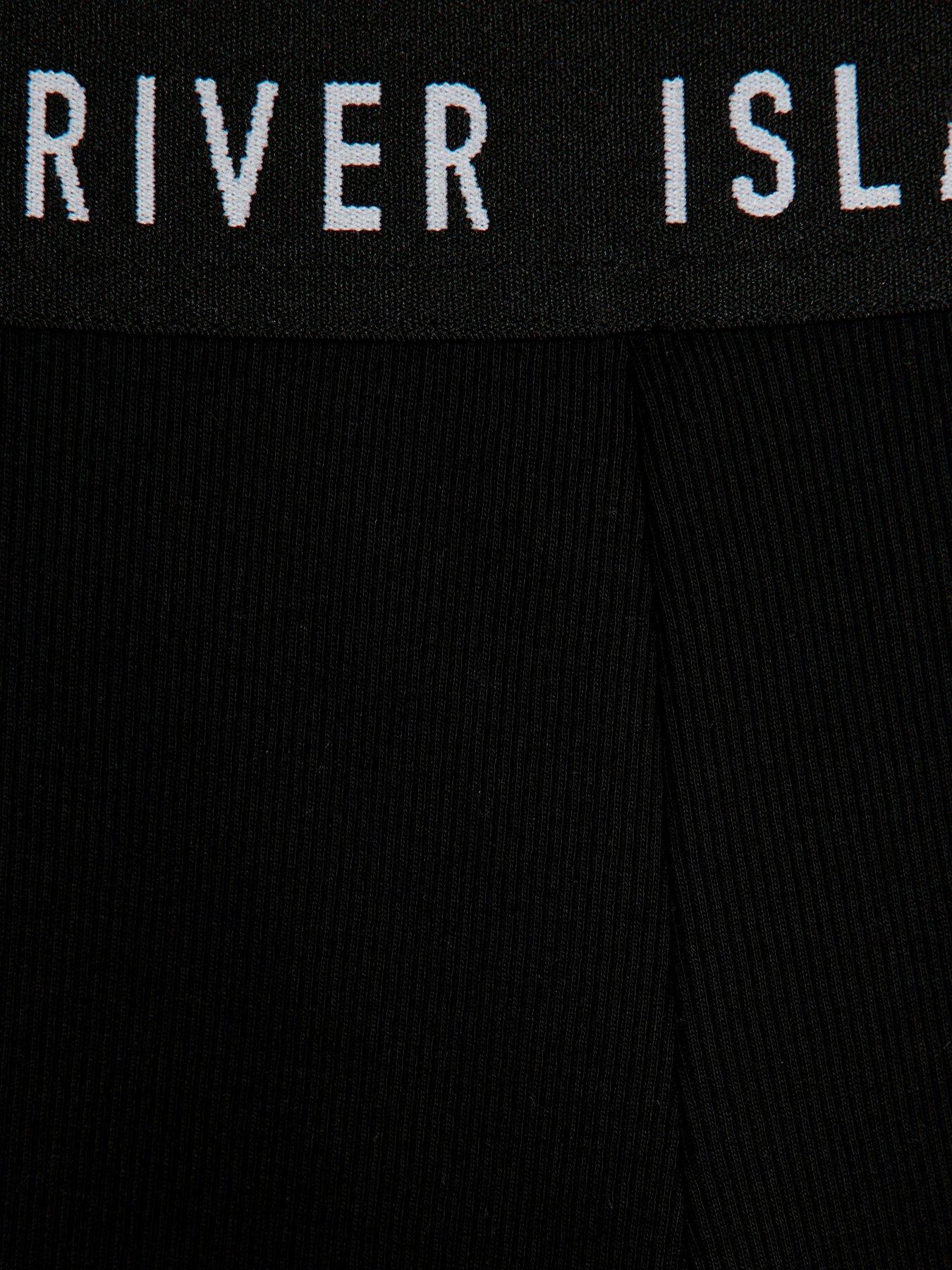 Image 4 of 4 of River Island Girls Ri Waistband Legging 2 Pack - Beige/black