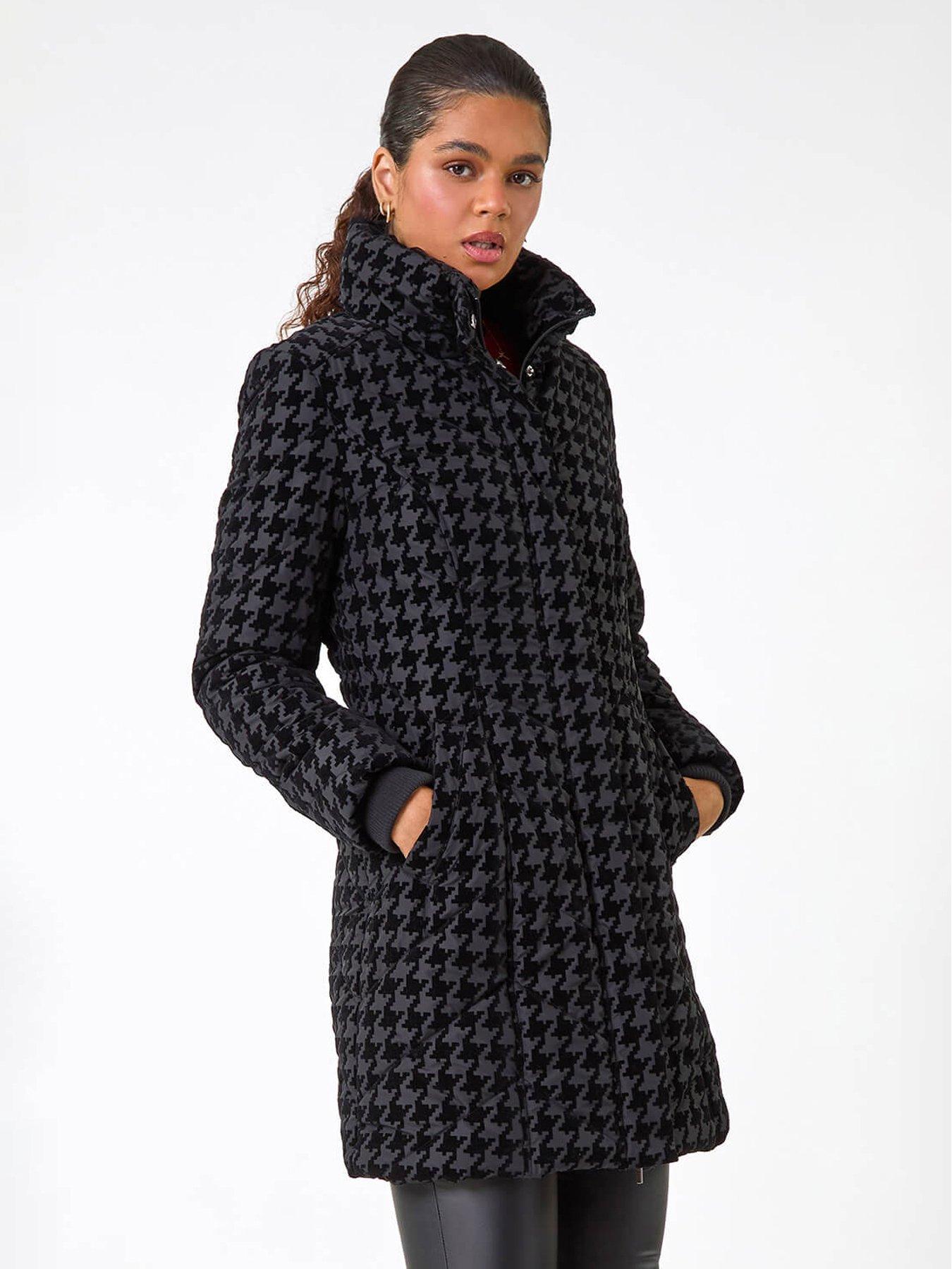 undefined Dogtooth Flock Coat - Black